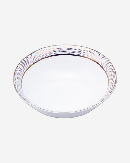 وعاء بورسلين ضحل مقاس 23 سم، وعاء تقديم أبيض أنيق للحساء والسلطة والحلوى والمزيد