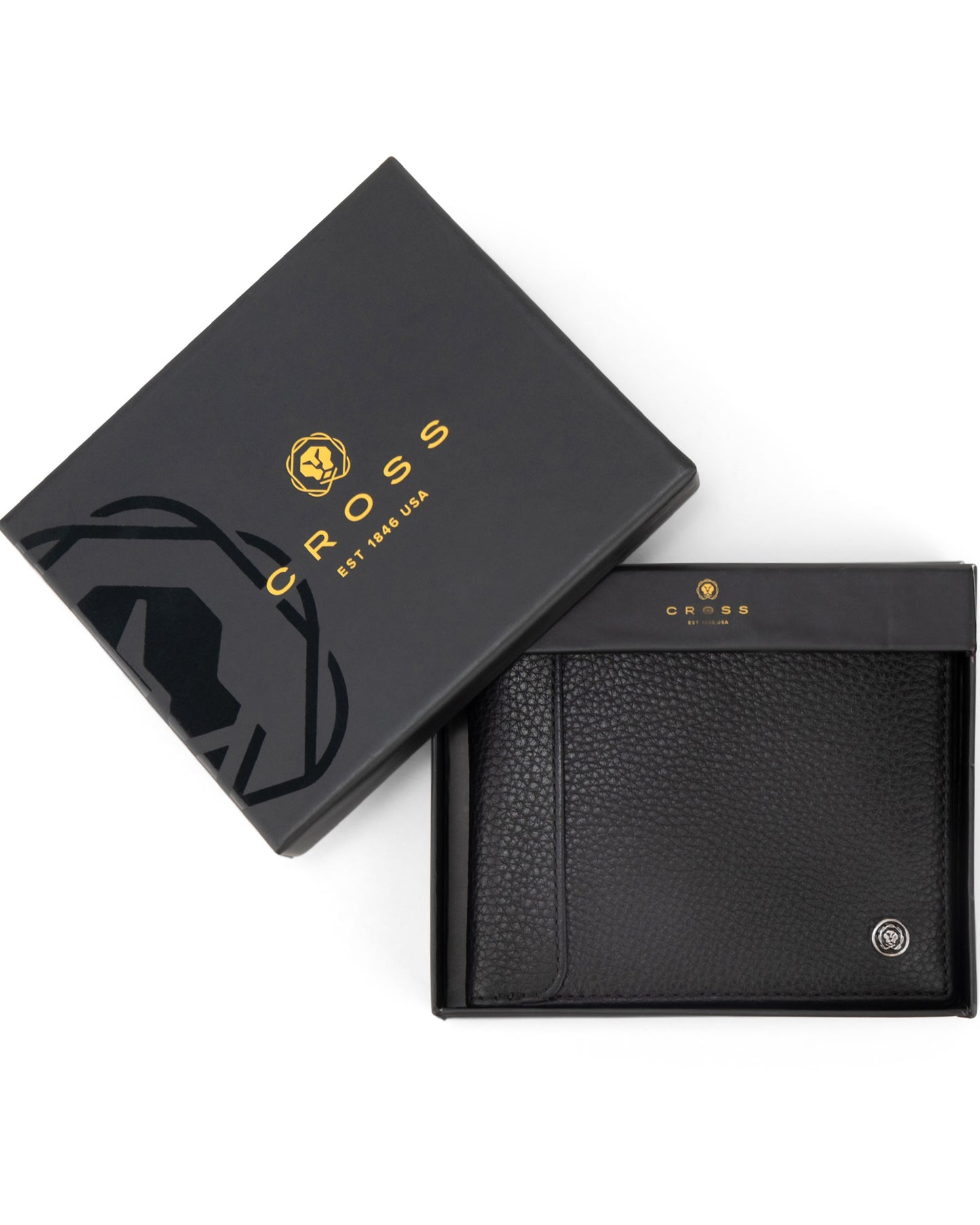 Cross Pebble Leather 6Cc Classic Fold Wallet With 6Cc Cardholder - Black