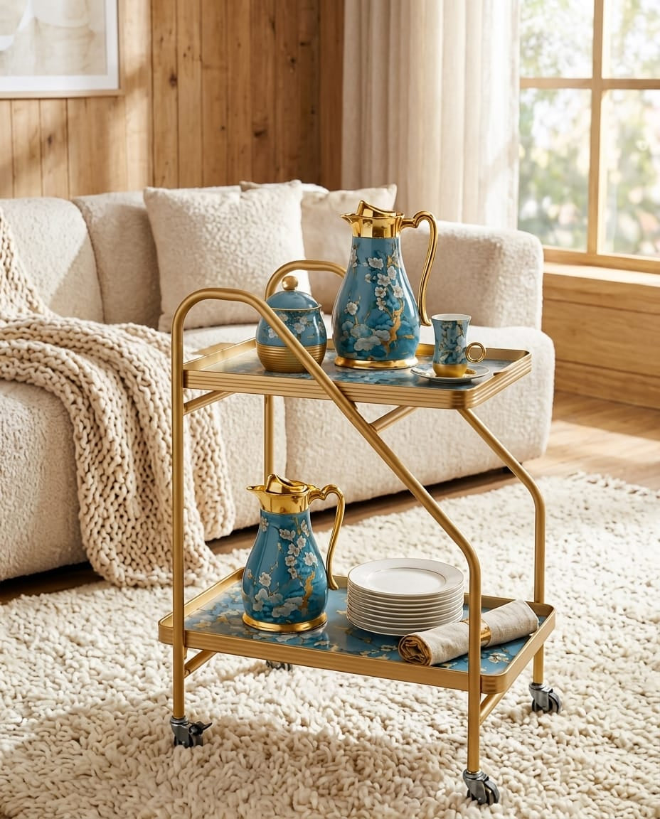 Shiny Gold Tempered Glass Tray-207A