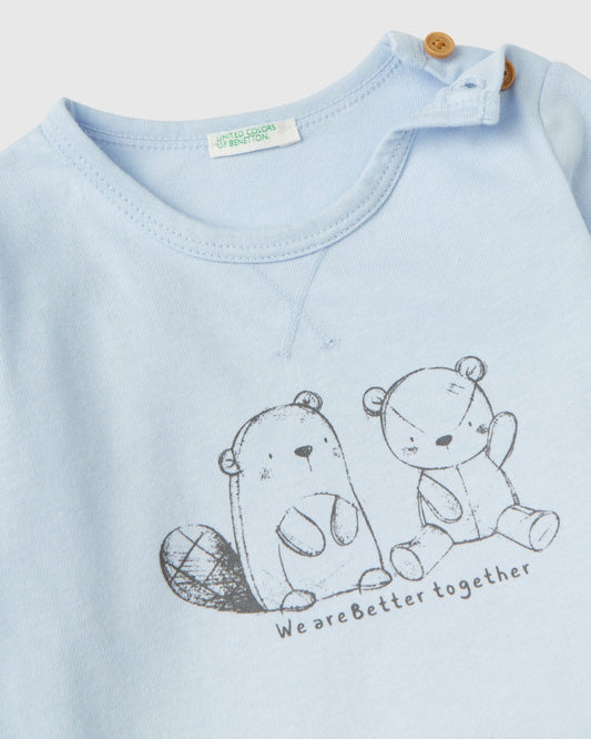 طقم تي شيرت وبنطال دافئ