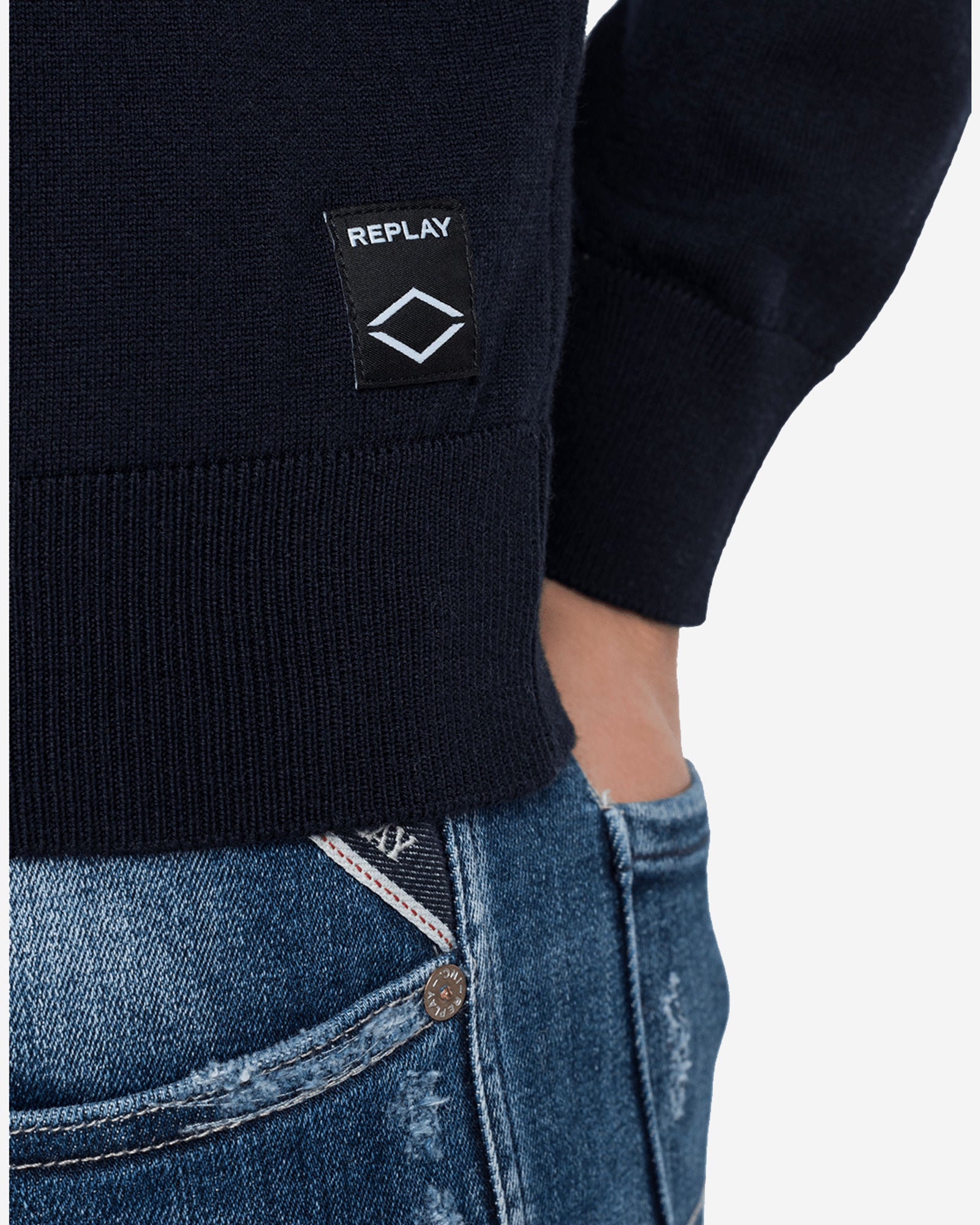 سترة بياقة دائرية من صوف الميرينو