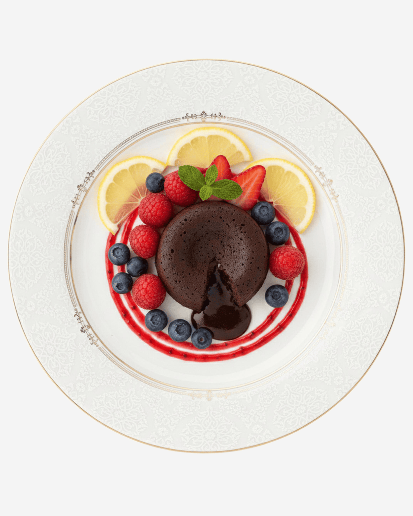 Shallow ISLA Dessert Plate 19 cm White with Gold Rim