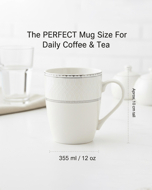 Shallow JUNA Mug 355 ml Elegant White with Texture