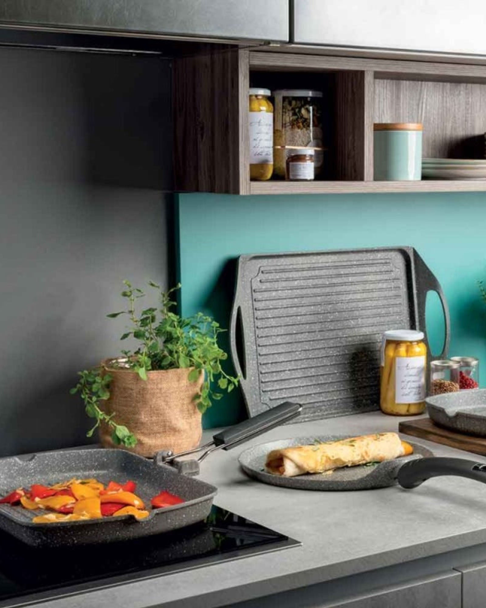 مقلاة شواء مستطيلة رخامية من توجنانا ميثوس، طول 34 سم × عرض 24 سم