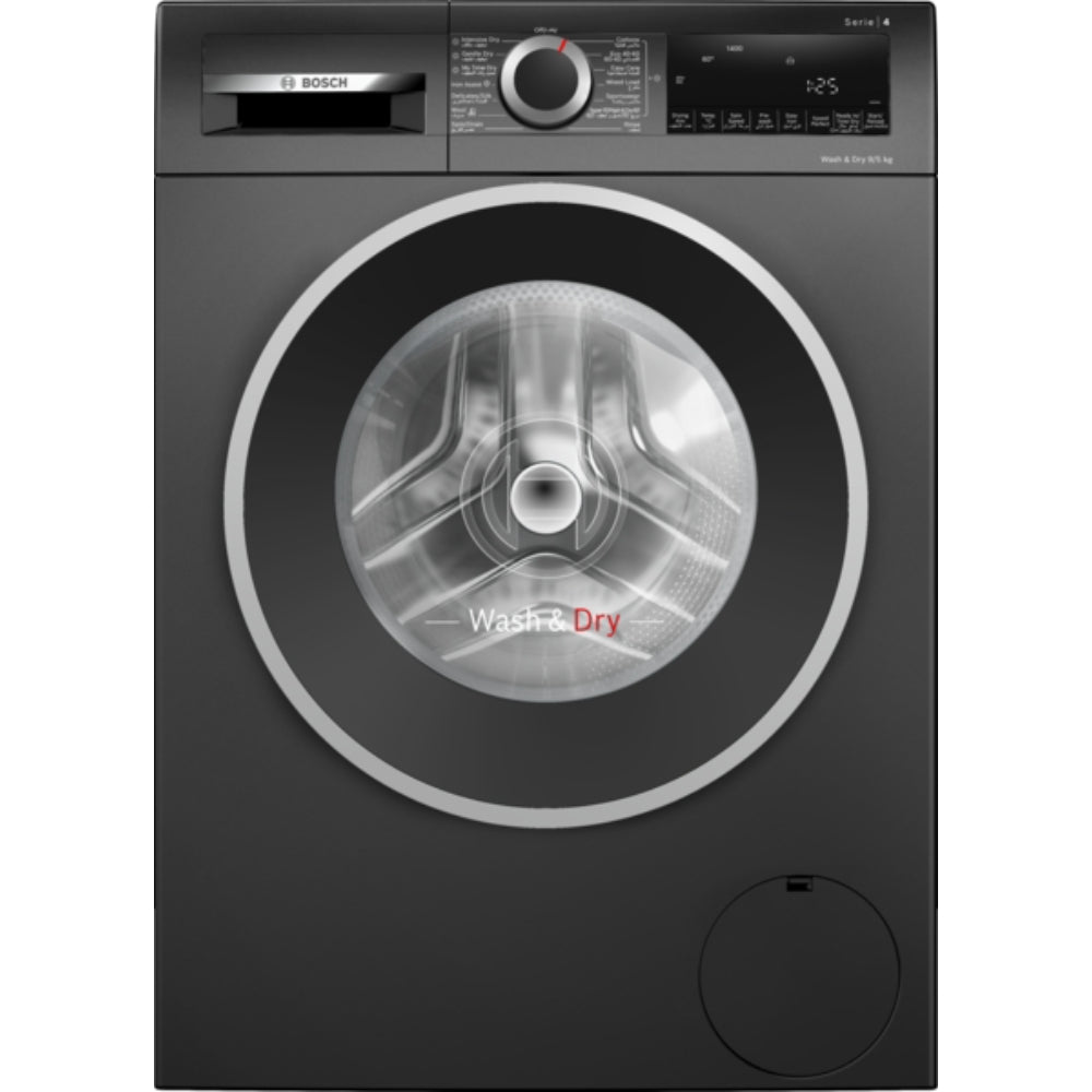 Bosch Series 4 Washer Dryer, 9/5kg, Large LED display, ActiveWater Plus,1400 RPM, Black WNA2440ZGC