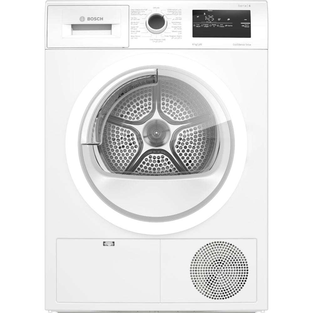 Bosch Series 4 Condenser Tumble Dryer 8 kg, AutoDry Technology - WTN86201GC White