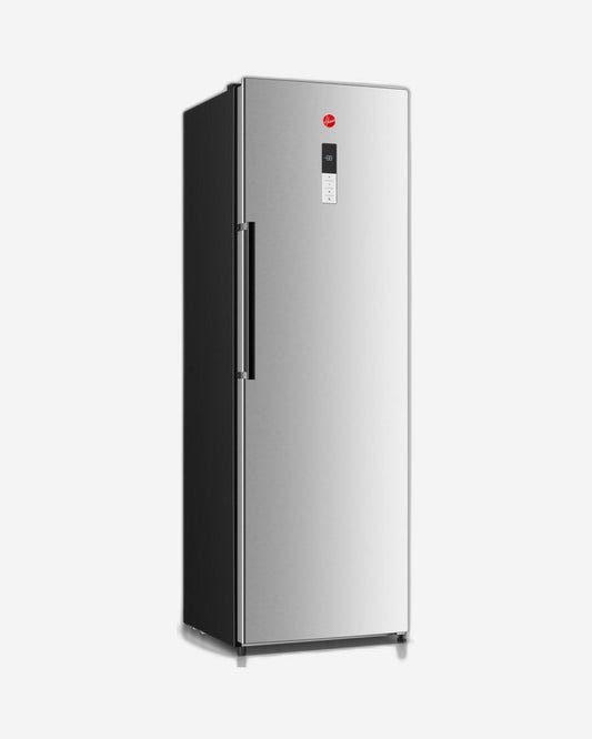 ثلاجة هوفر 345 لترًا قابلة للتحويل إلى درجة حرارة 2 في 1، بدون تجميد، نظام عاكس، تبريد متعدد تدفقات الهواء المعدنية، إضاءة LED، شاشة عرض على الباب، ضمان لمدة عام، طلاء من الفولاذ المقاوم للصدأ - HSFR-K345-S