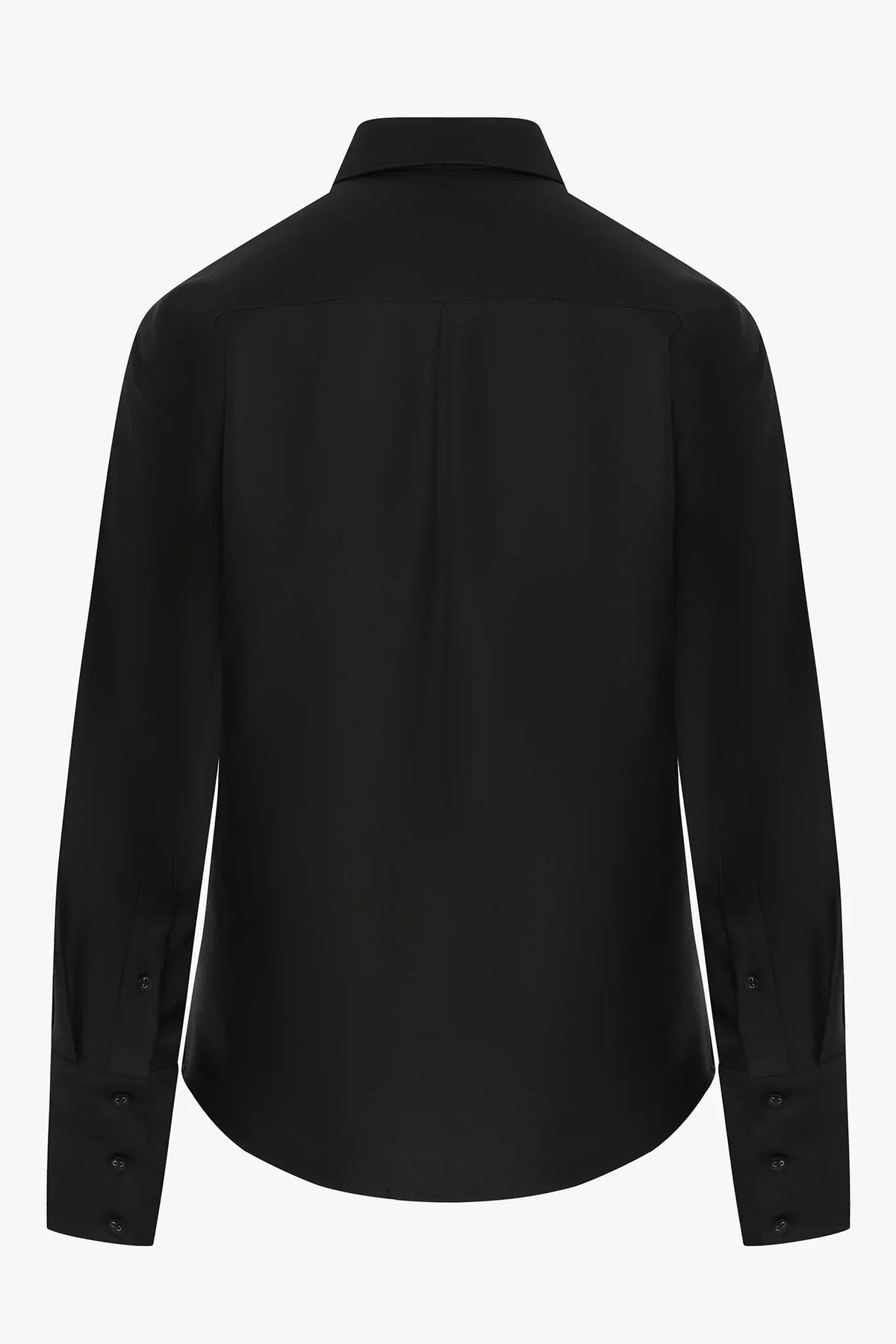 Imelda Wool Silk Sequin Fitted Shirt in Black