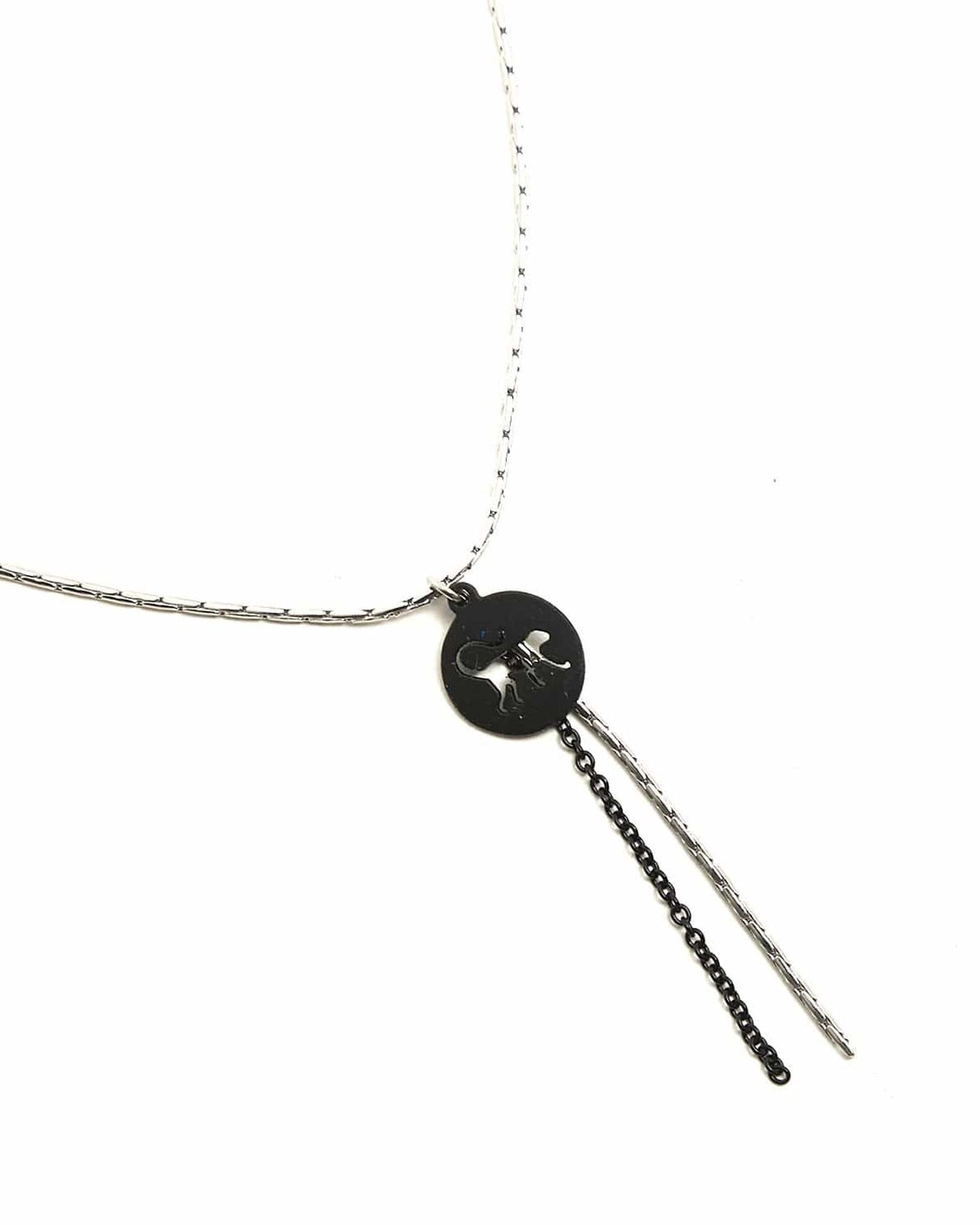 قلادة كيبلينج السوداء الفضية C200834-99A