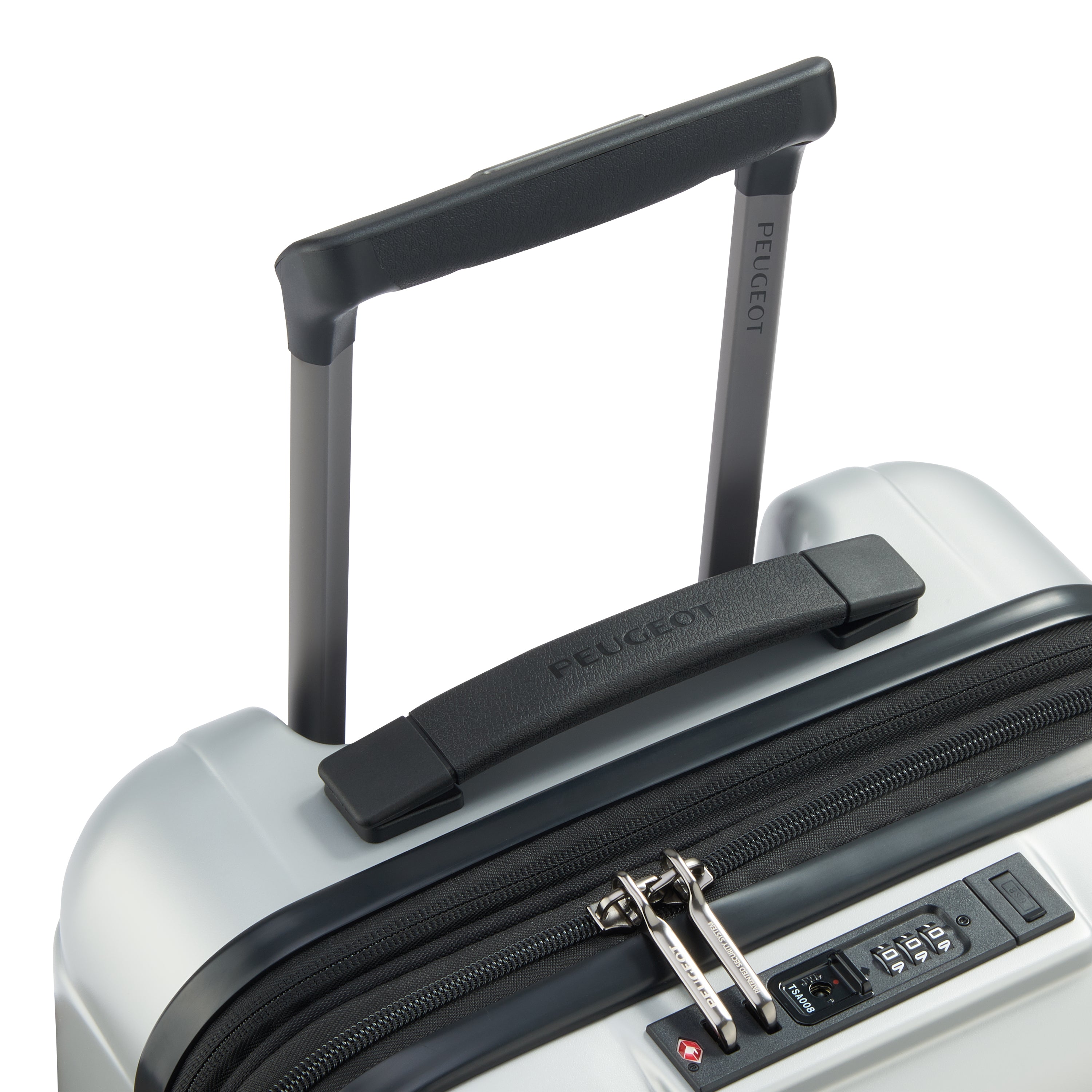 حقيبة أمتعة بيجو زيب هارد كيس بأربع عجلات مزدوجة قابلة للتمدد