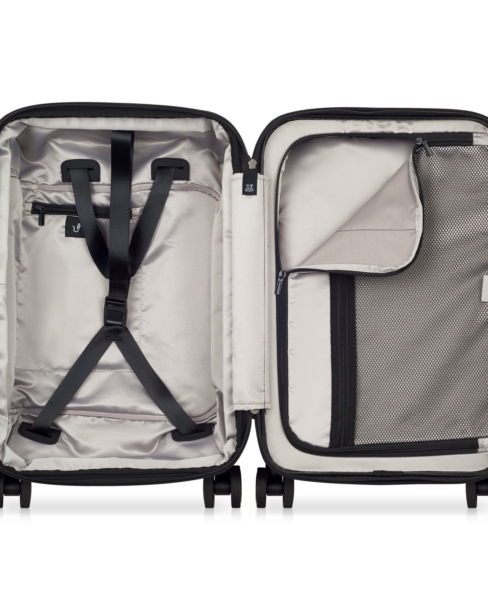 حقيبة بيجو زيب الصلبة ذات العجلات الأربع المزدوجة