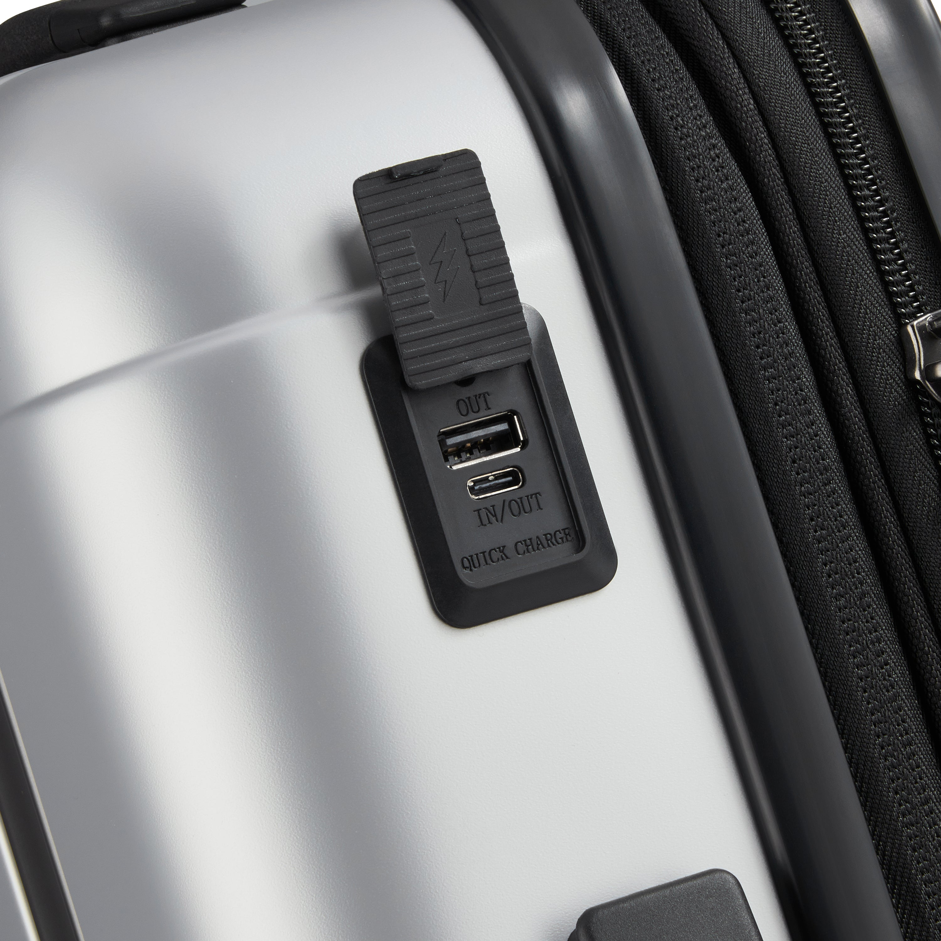 حقيبة بيجو زيب الصلبة ذات العجلات الأربع المزدوجة