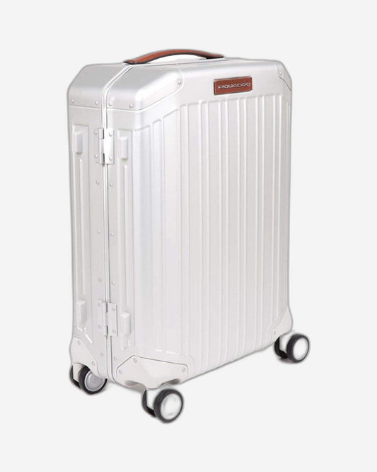 حقيبة سفر بيكوادرو بيقالو فائقة النحافة، متينة، بأربع عجلات مزدوجة، مقاس 55 سم، لون رمادي - BV4425ALU/GRCU