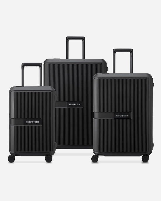 Delsey Paris Securitech Stone 3Piece Set 4 Double Wheel Trolley