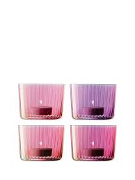 LSA Gems Tealight Holder Assorted Garnet x 4
