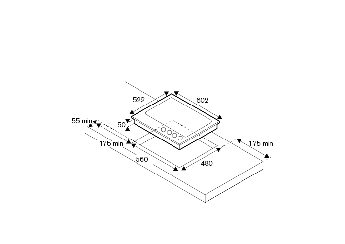 موقد غاز زجاجي من بيرتازوني 60 سم مع مقلاة ووك