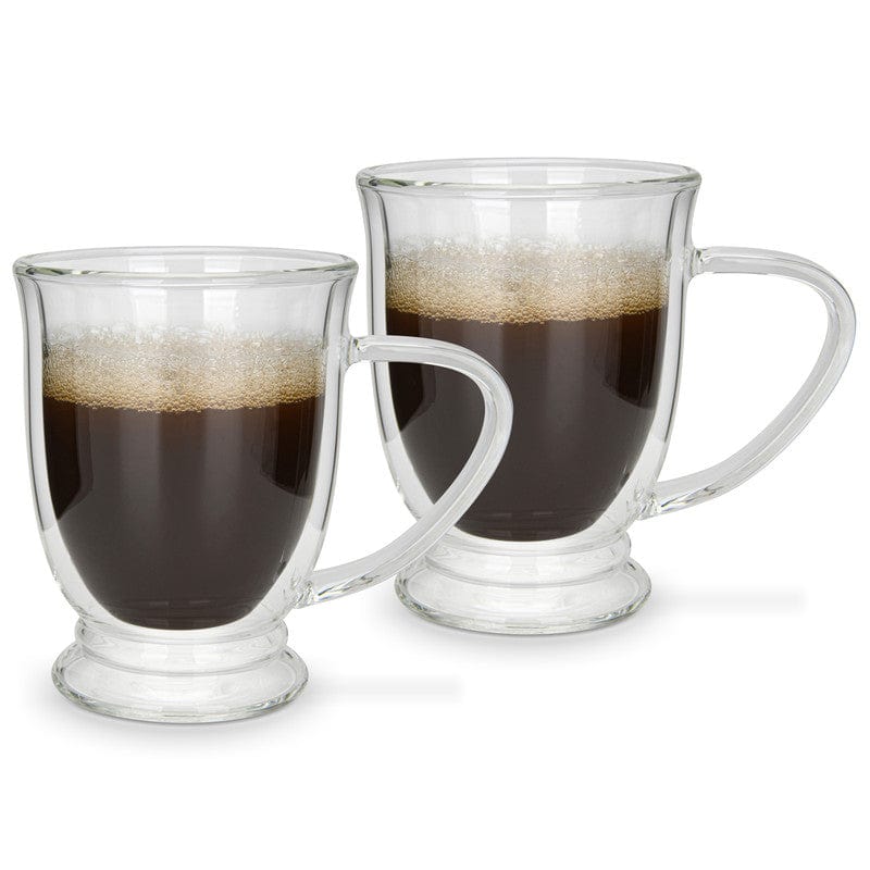 FISSMAN 2 PIECE DOUBLE WALL MUGS 270 ML BOROSILICATE GLASS