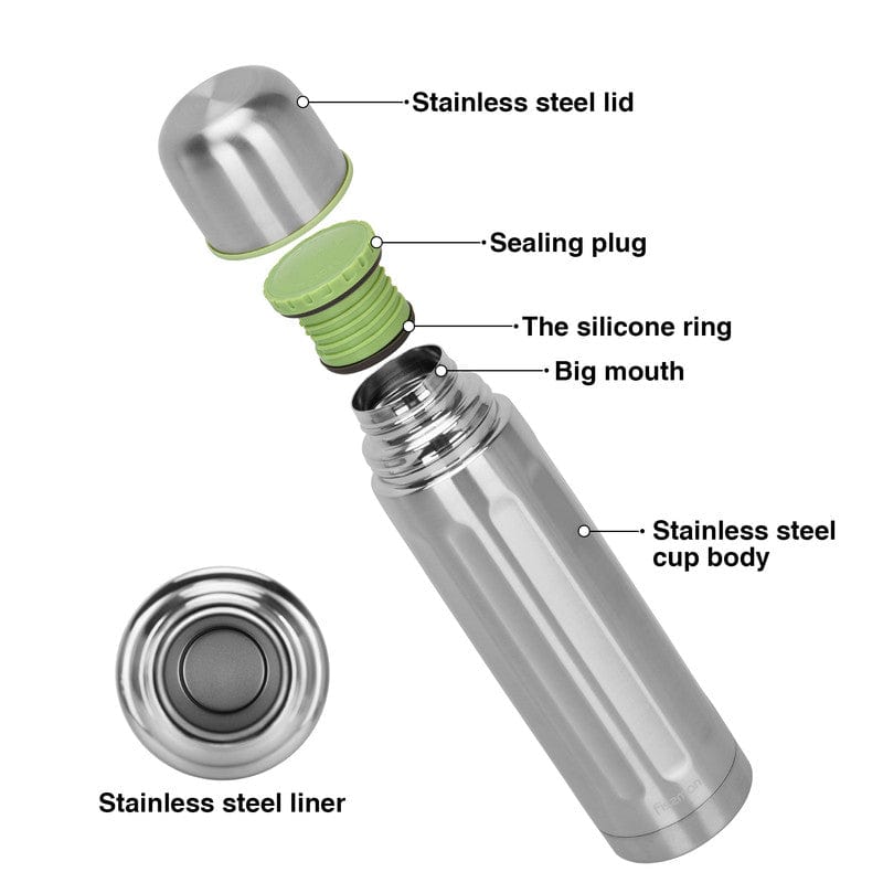 قارورة فيسمان مزدوجة الجدار من الفولاذ المقاوم للصدأ سعة 1000 مل