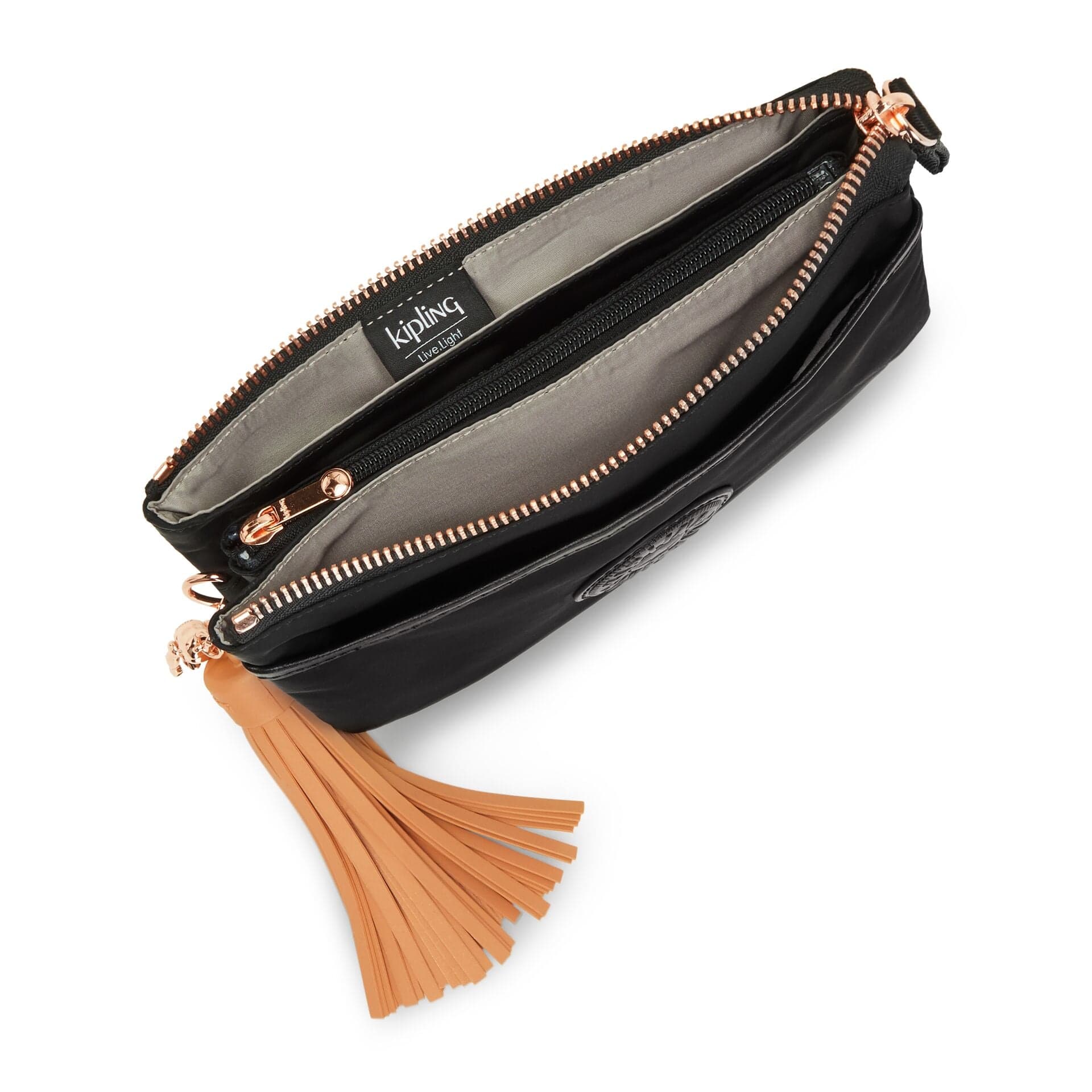 حقيبة كيبلينج ريري روز سوداء كبيرة مع حزام كروس بودي C2I3726-53H