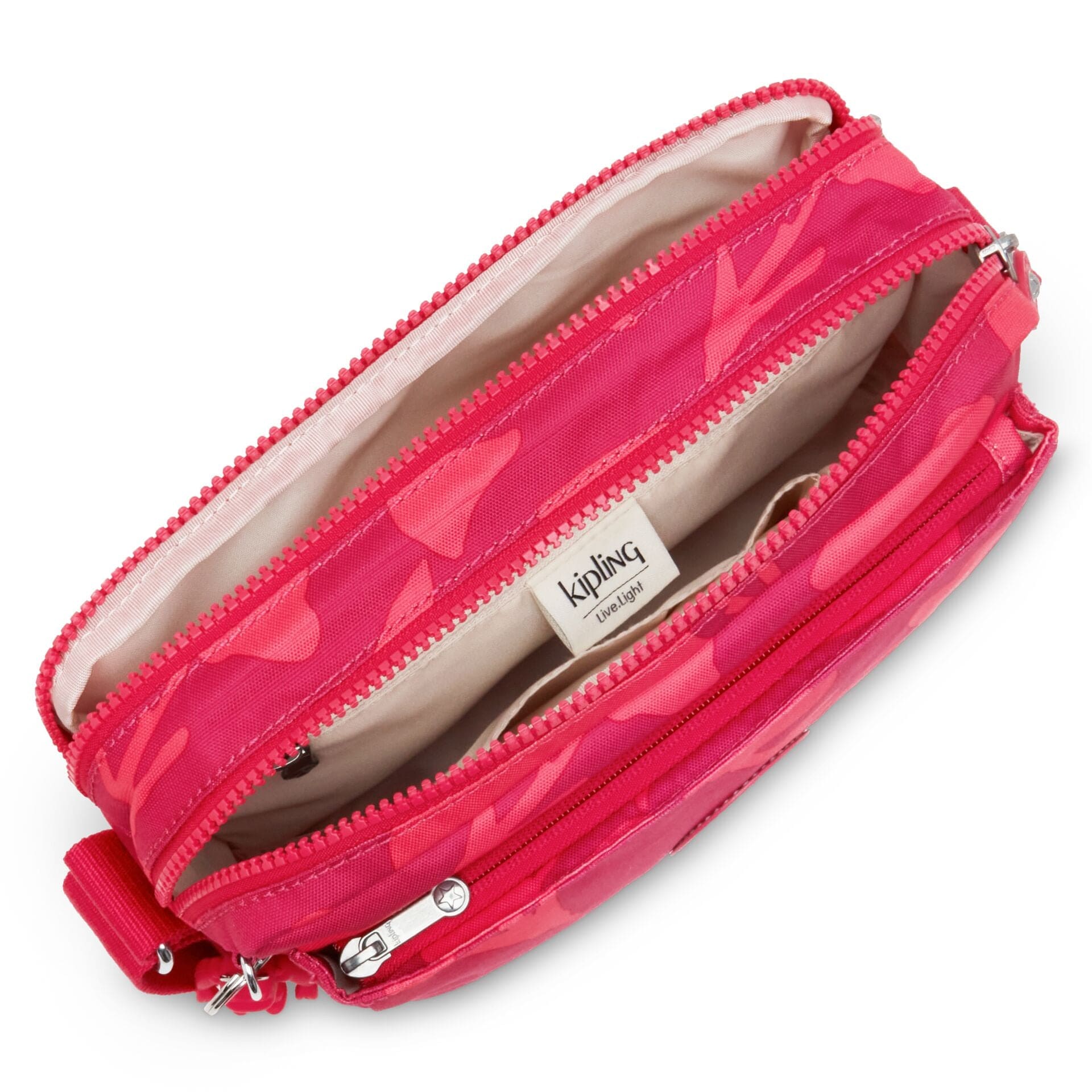 حقيبة كتف متوسطة الحجم بطبعة مرجانية من كيبلينج أبانو إم C2I6237-T44