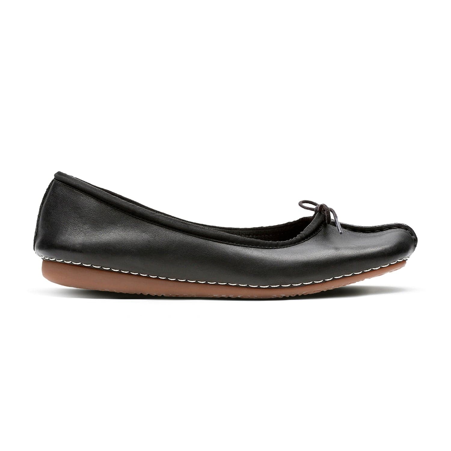 Clarks Freckle Ice Shoes - Black Leather - 203529295 E Width (Wide Fit)