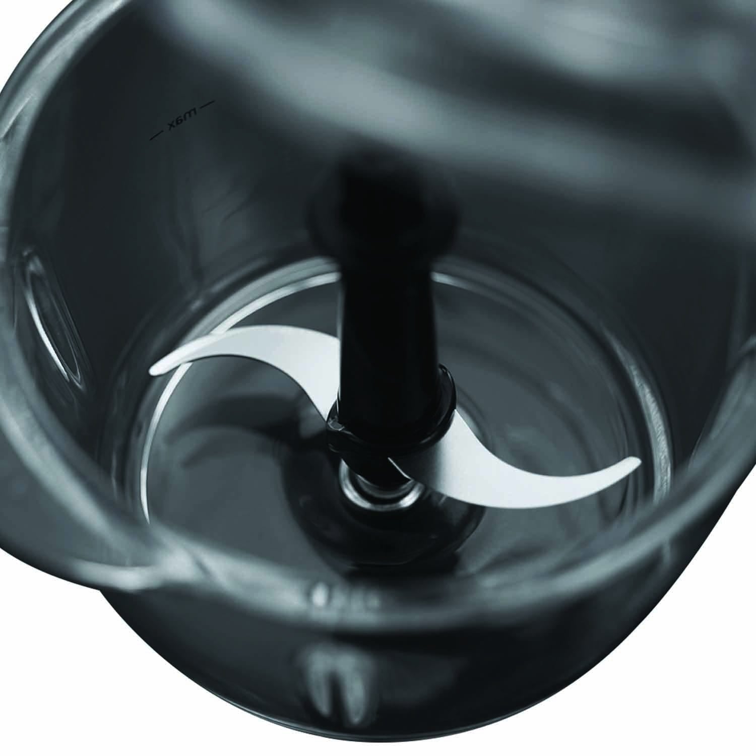 مفرمة صغيرة من راسل هوبز مع وعاء زجاجي وشفرة من الفولاذ المقاوم للصدأ