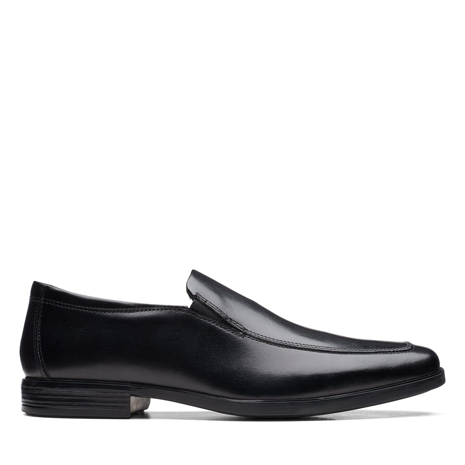 Clarks Howard Edge Shoes - Black Leather - 261622468 - H Width (Wide Fit)