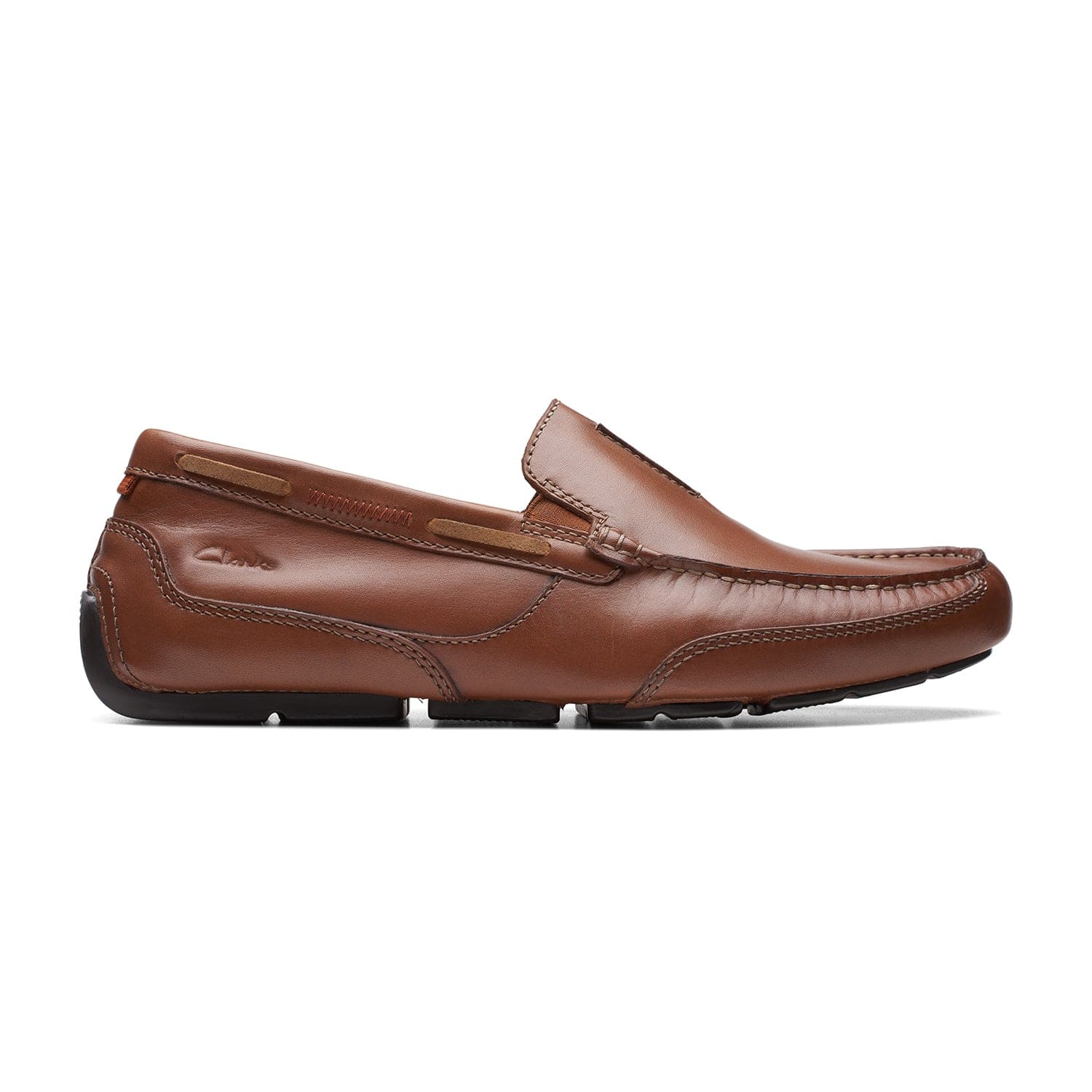 Clarks Markman Seam Shoes - Dark Tan Lea - 261715687 G Width (Standard Fit)