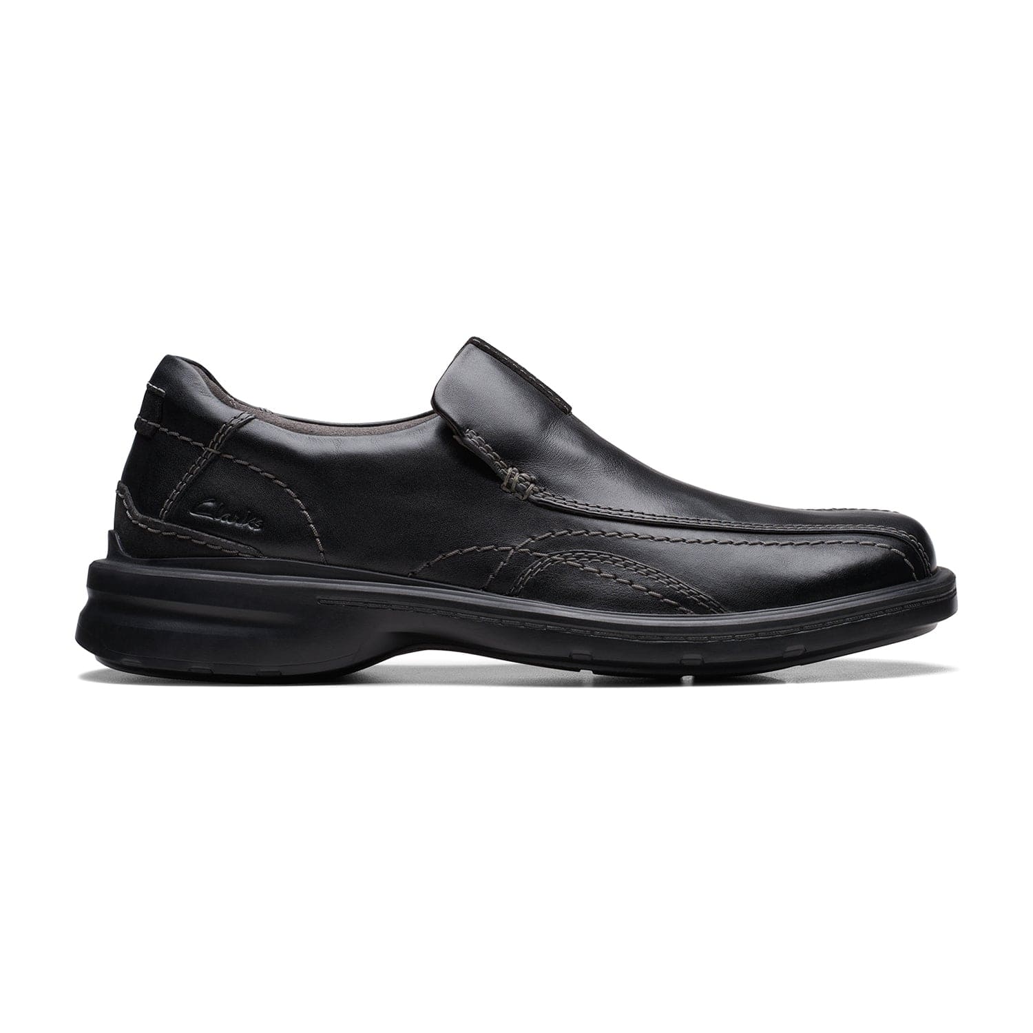 Clarks Gessler Step Shoes - Black Leather - 261717748 - H Width (Wide Fit)