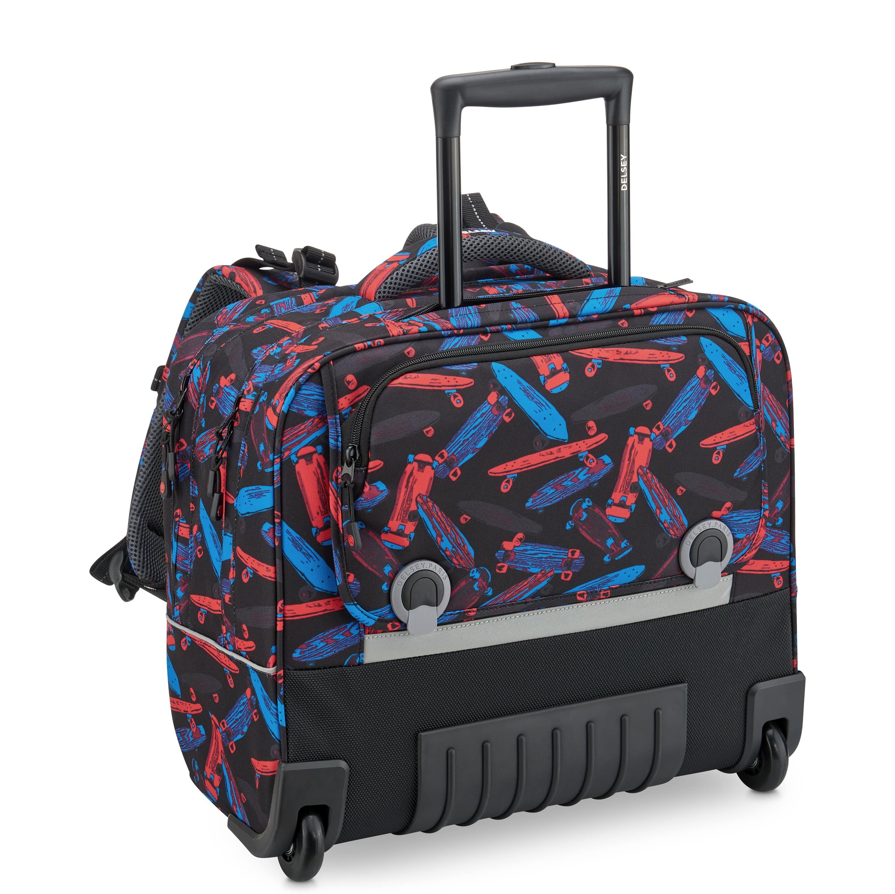 حقائب ديلسي باريس المدرسية بعجلات أفقية باللون الأسود لموسم العودة إلى المدرسة 2021