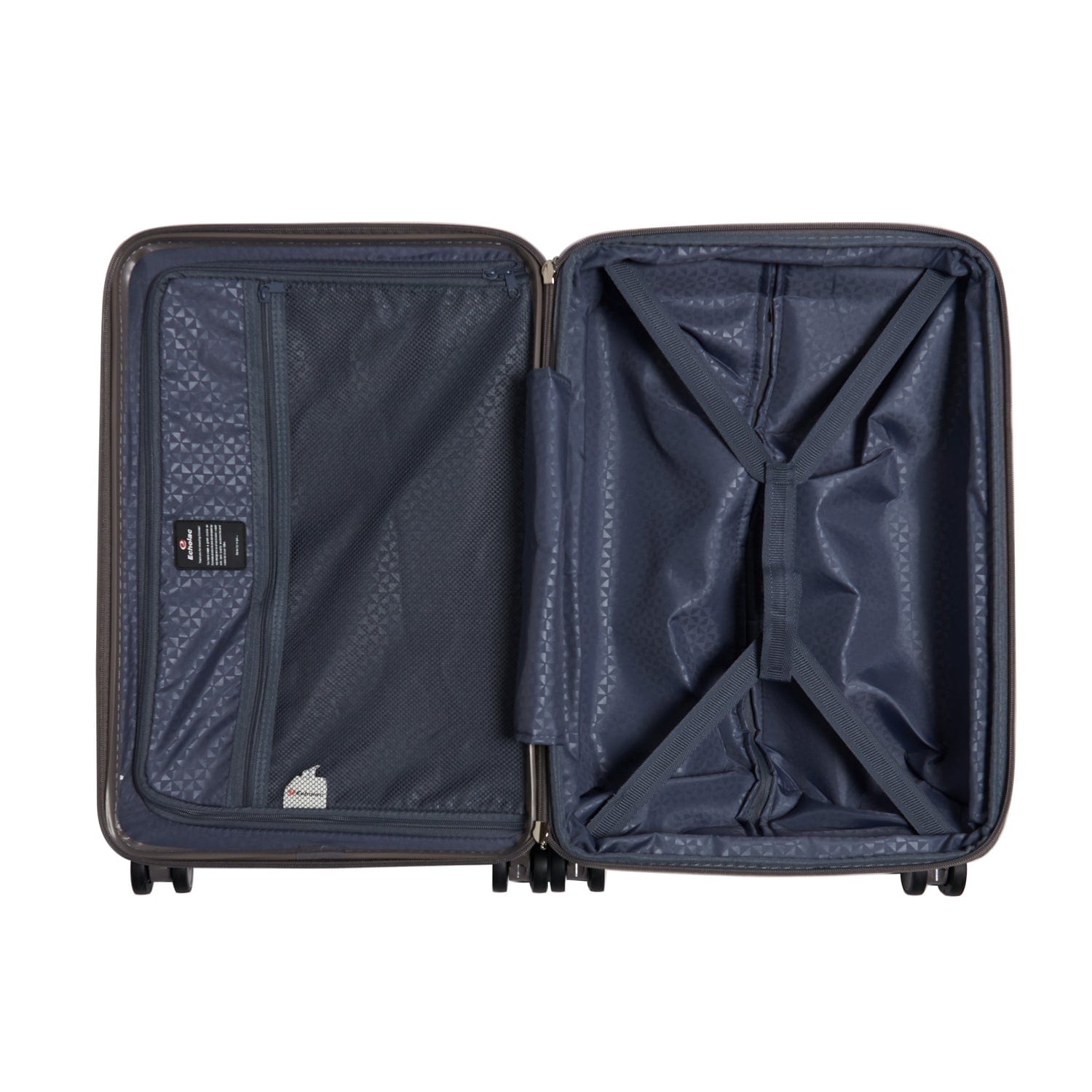 حقيبة سفر صلبة قابلة للتوسيع من إيكولاك سينس، مقاس 56 سم، مزودة بأربع عجلات مزدوجة، لون بني معدني - CHT0023S - 20 بني معدني