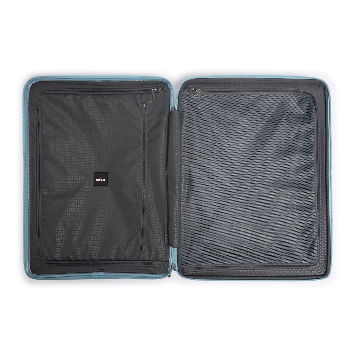 حقيبة سفر إيكولاك فورزا الصلبة القابلة للتوسيع، مقاس 65 سم، مزودة بأربع عجلات مزدوجة، لون أزرق ساحلي - PW005 24 أزرق ساحلي