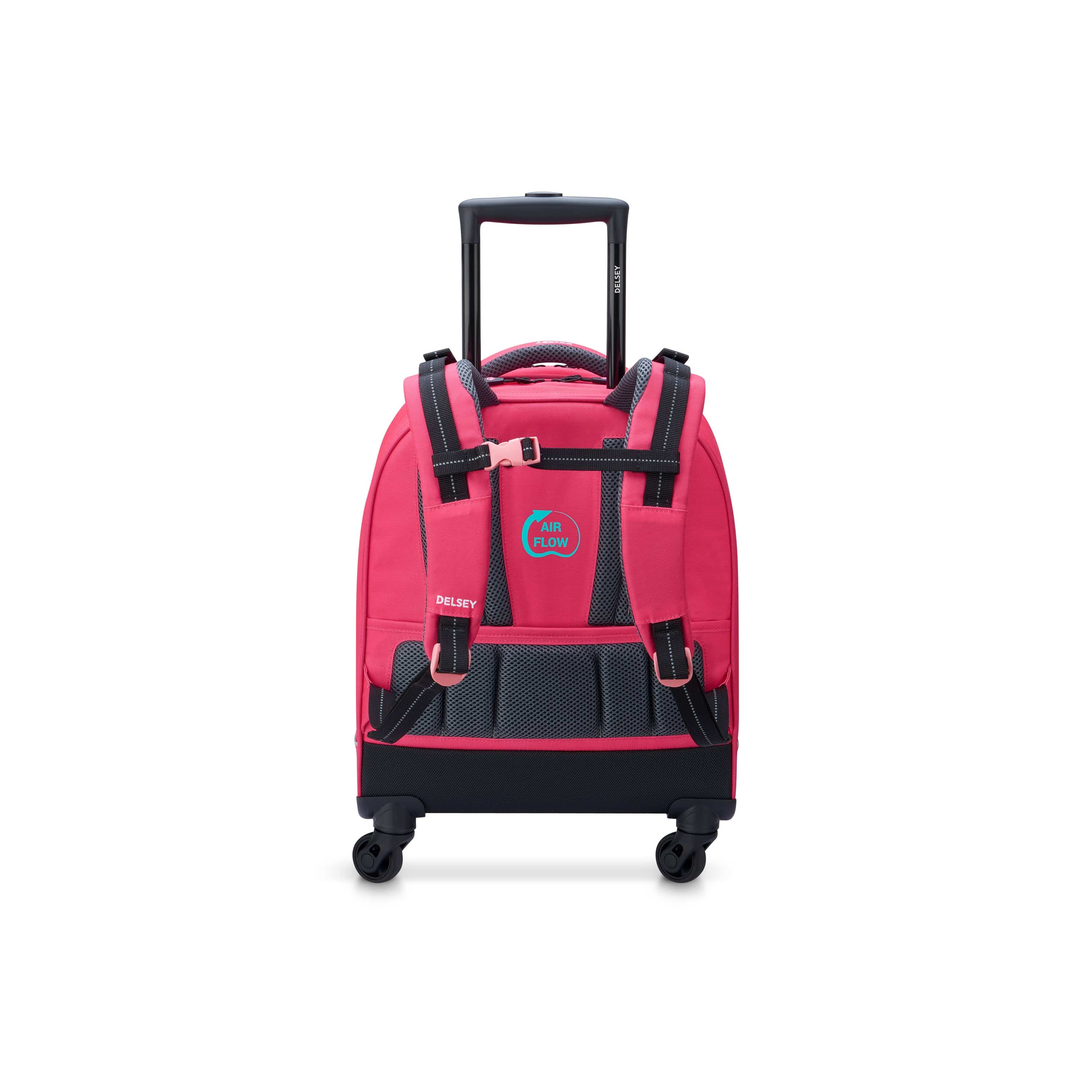 حقائب ديلسي باريس المدرسية بعجلات عمودية باللون الوردي - العودة إلى المدرسة 2022
