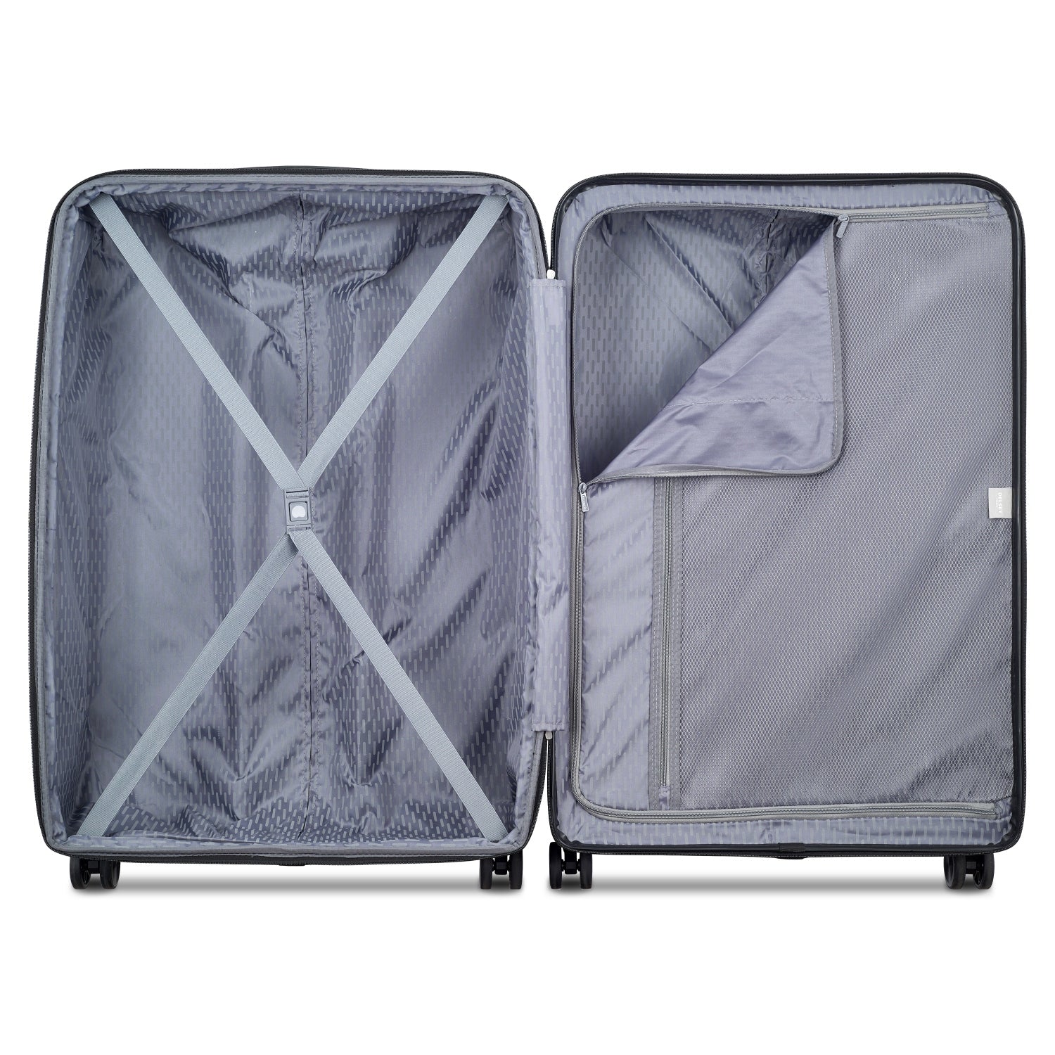 طقم ديلسي باريس كريستين، قطعتين، 55+82 سم، حقيبة صلبة، 4 عجلات مزدوجة، قابلة للتوسيع، مناسبة لكابينة السفر وتسجيل الوصول، لون أسود