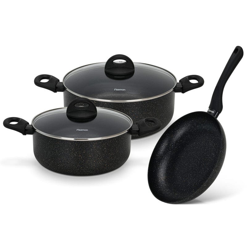 FISSMAN COOKWARE SET PROMO 5 PCS WITH ALUMINIUM AND NON STICK COATING