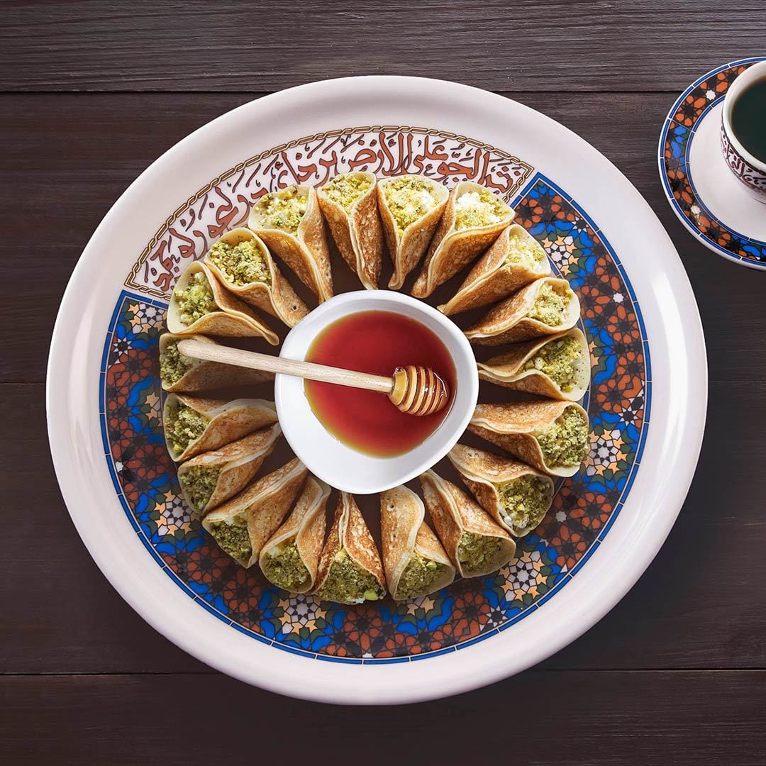 طبق شحن كبير من ديملاج ميلانج (ذهبي وبني)