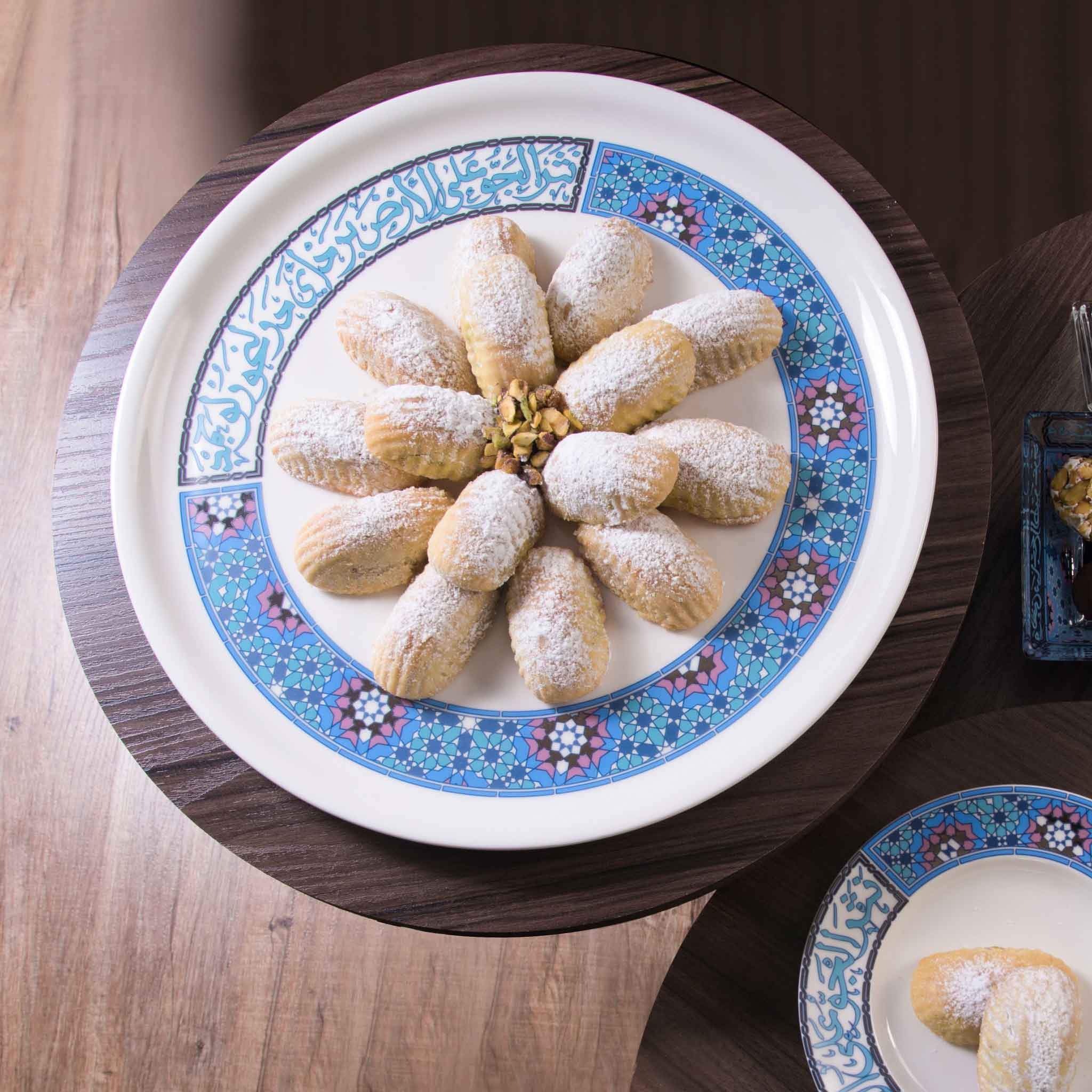 طبق شحن كبير من ديملاج ميلانج (بلاتيني وأزرق)