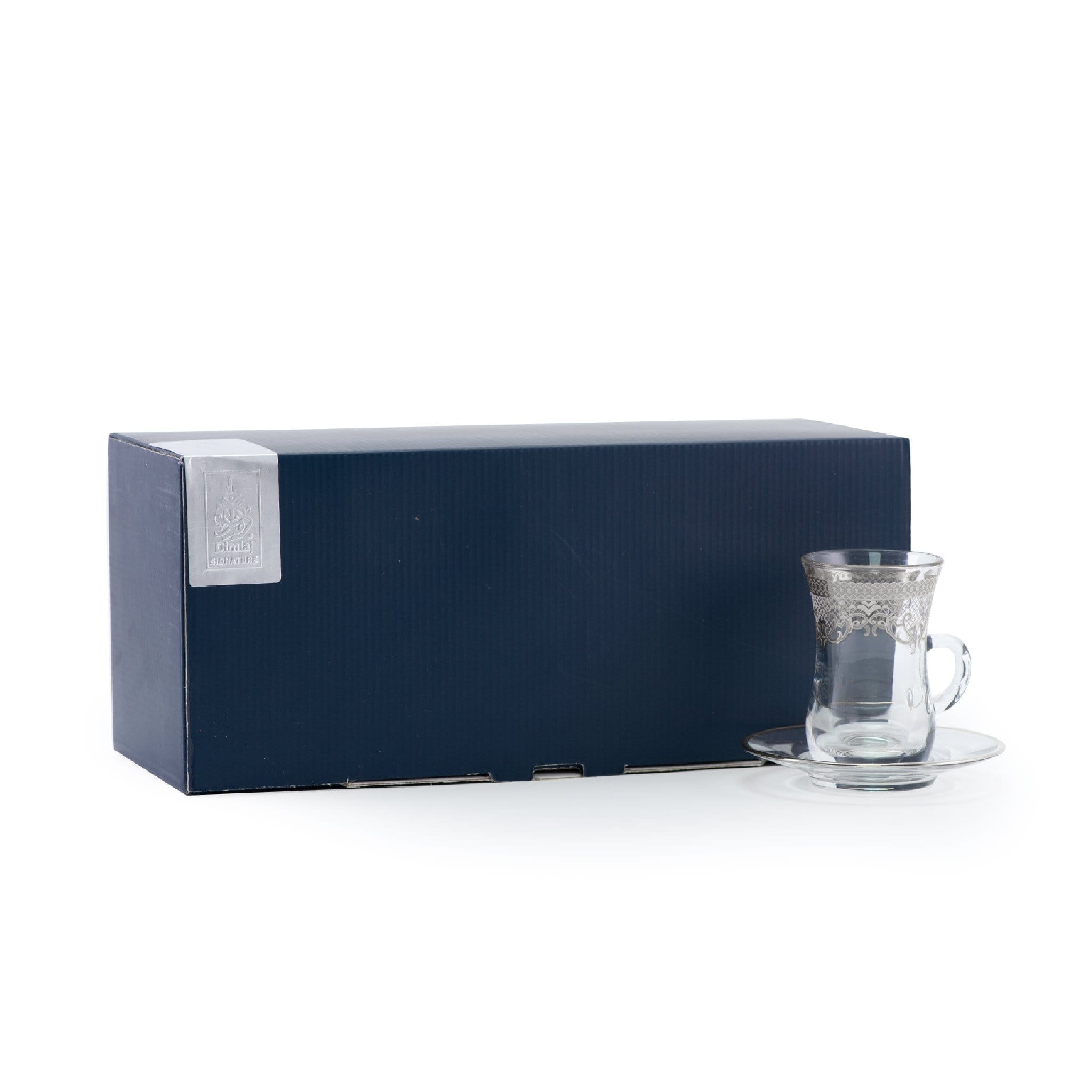 مجموعة ديملاج ترينا من 6 قطع استكانات وصحون (بلاتينيوم)