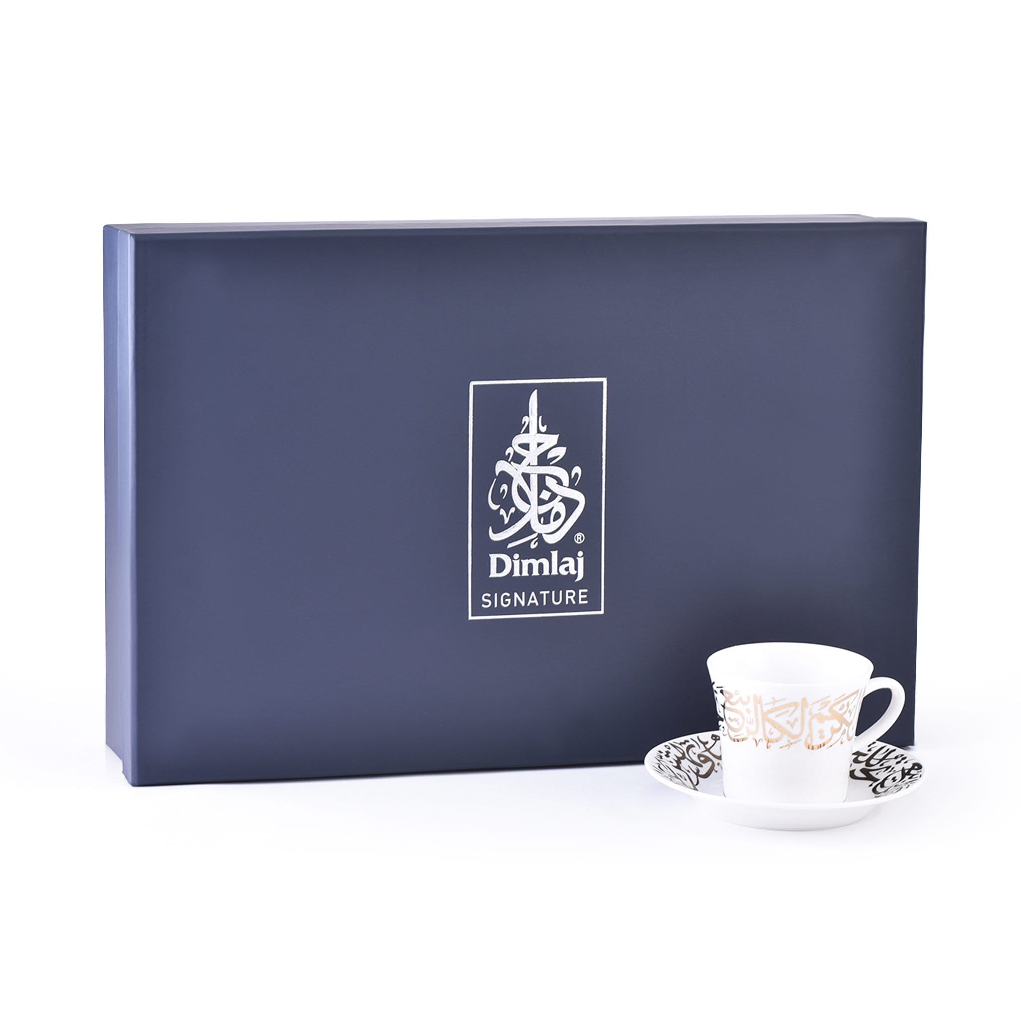 مجموعة ديملاج كريم من 6 فناجين شاي وصحون (ذهبي)