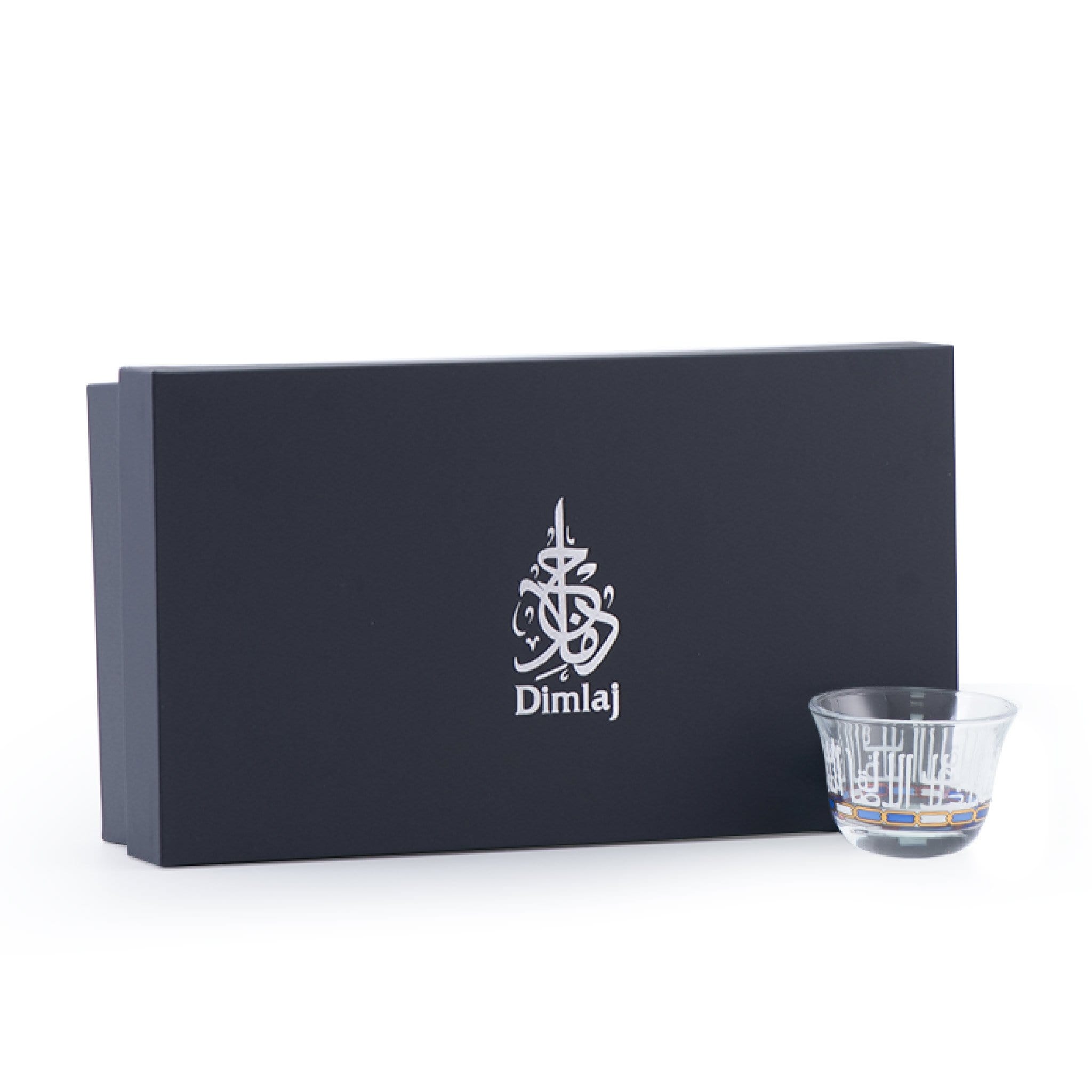 مجموعة ديملاج أصالة من 6 فناجين قهوة (ذهبي وأزرق)