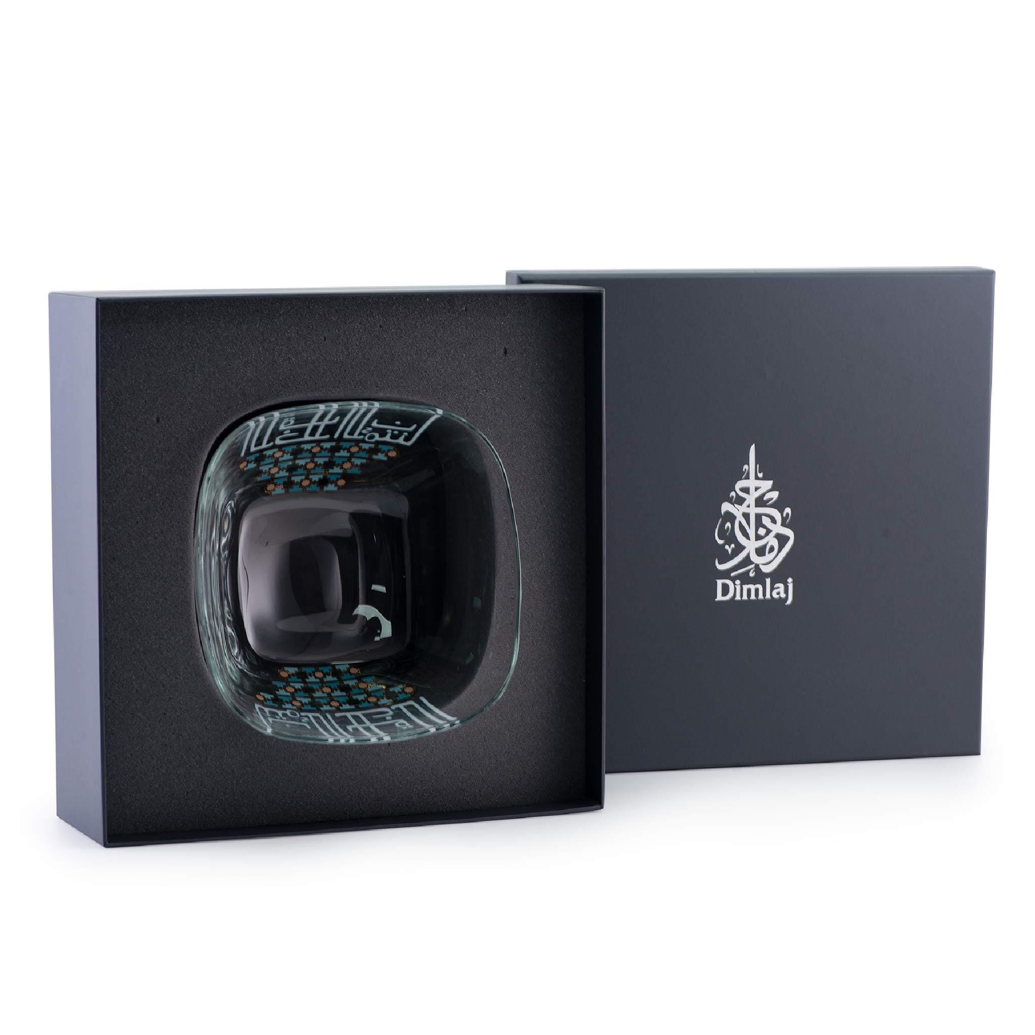 وعاء تقديم كبير من ديملاج أصالة (ذهبي وأخضر)