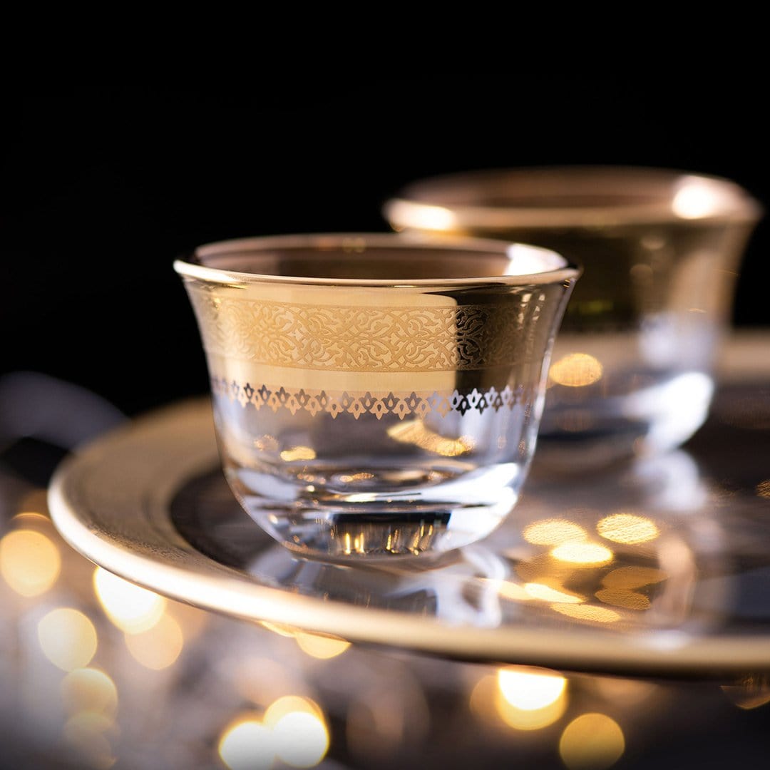 مجموعة ديملاج قرطبة من 6 قطع من أكواب القهوة (ذهبية)