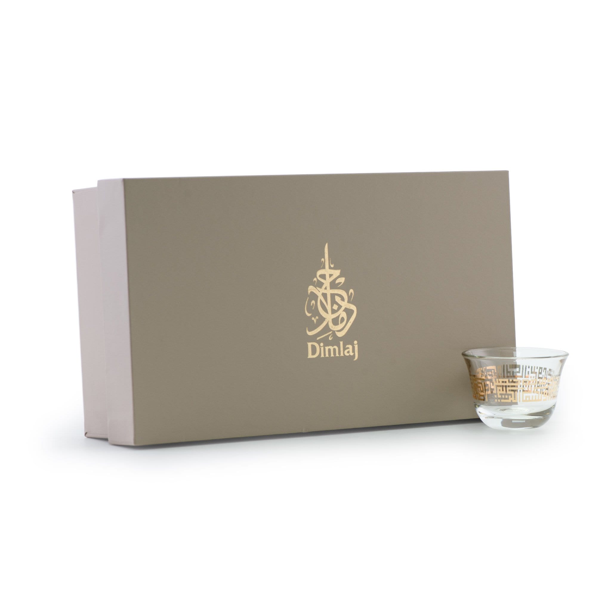 مجموعة ديملاج أبراج من 6 قطع فناجين قهوة (ذهبية)