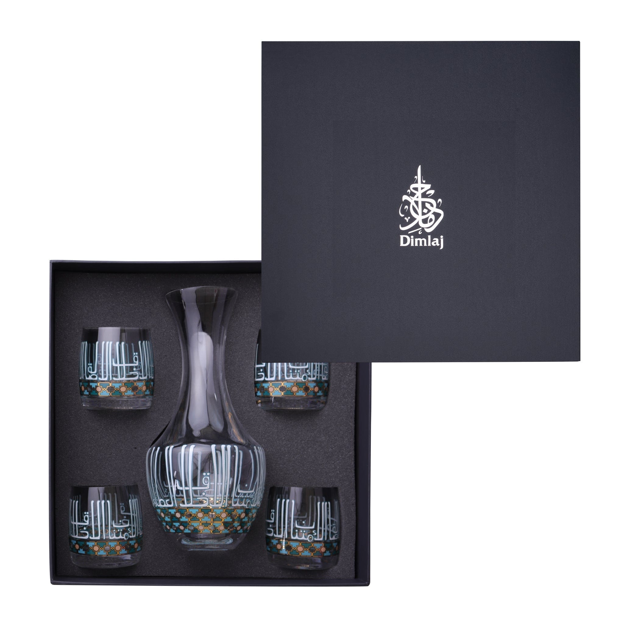 طقم مشروبات كريستال ديملاج أصالة مكون من 5 قطع (ذهبي وأخضر)