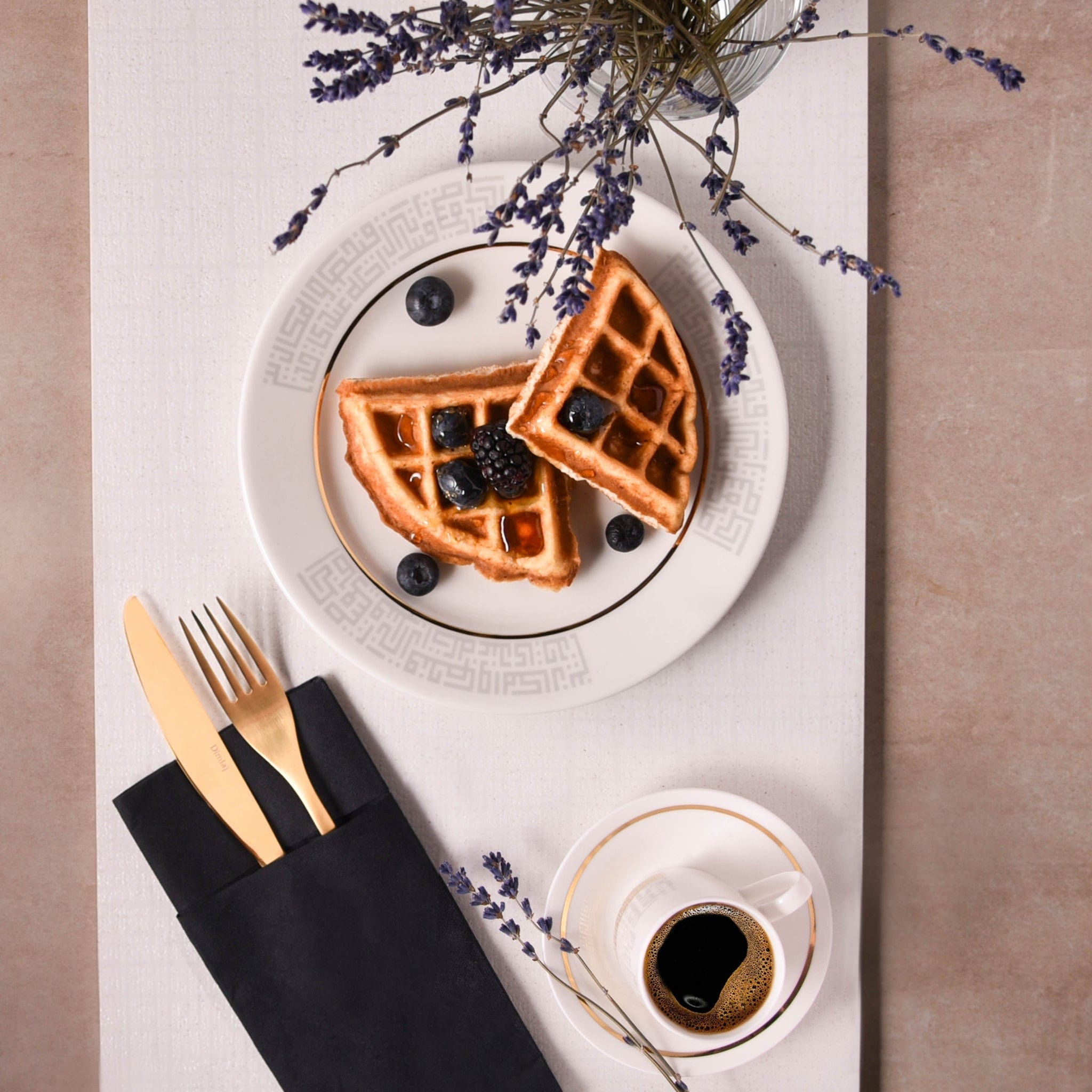 مجموعة أطباق ديملاج أبراج، 6 قطع (ذهبي)