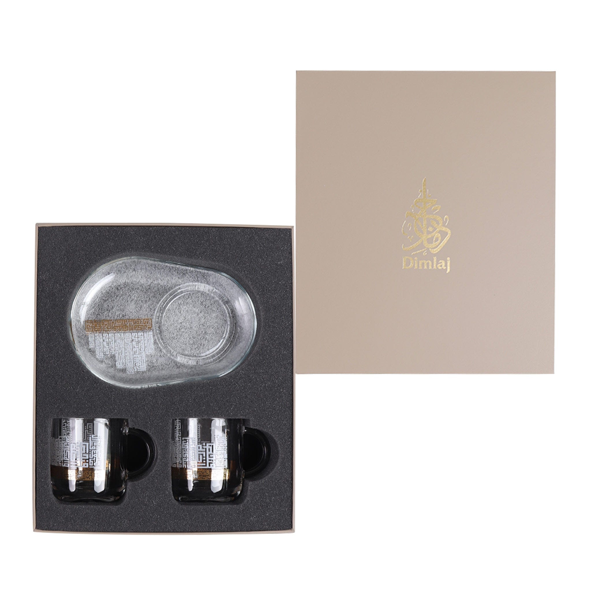 مجموعة ديملاج أبراج من قطعتين كوب وصحن (ذهبي)