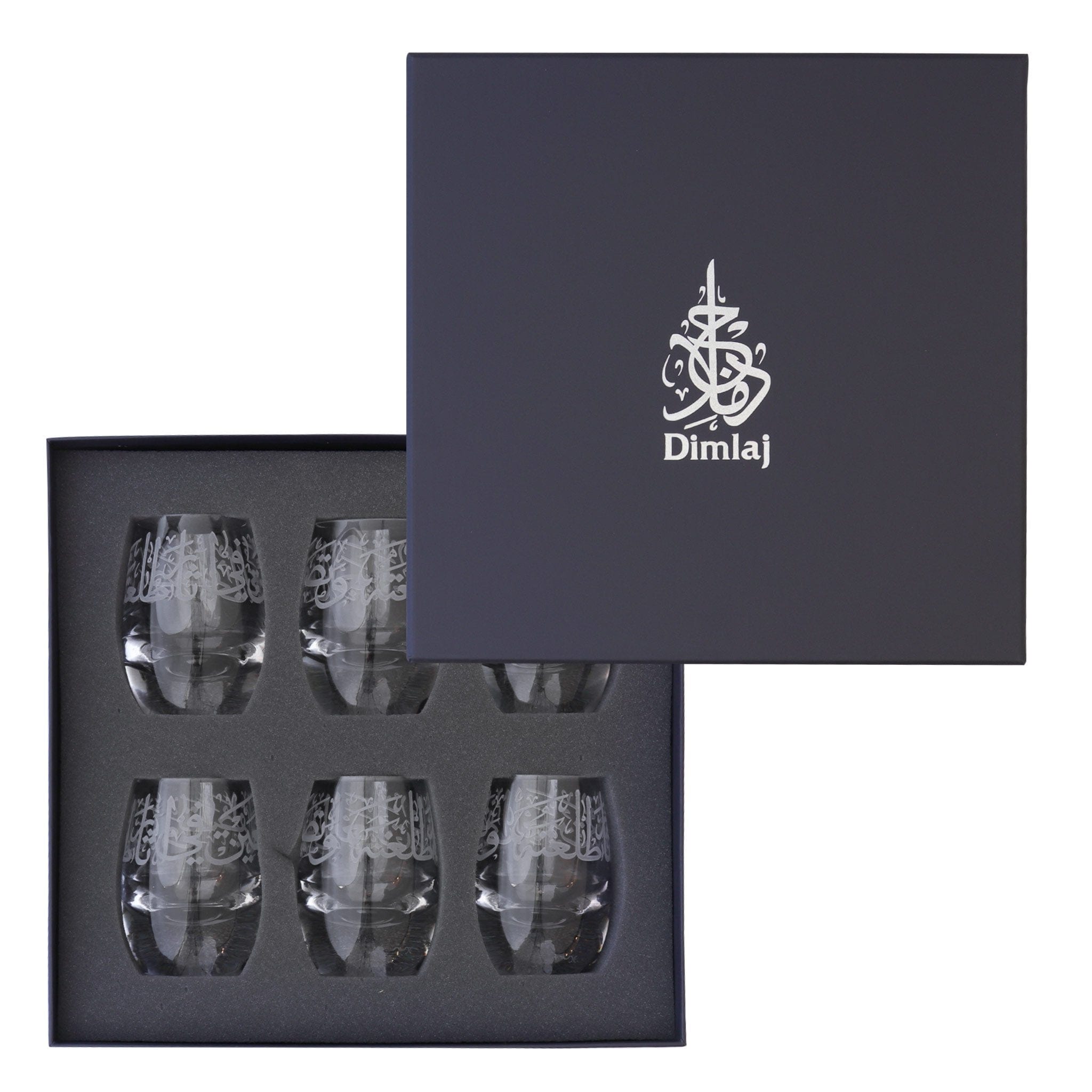 مجموعة ديملاج ثلث من 6 أكواب قصيرة (منقوشة)