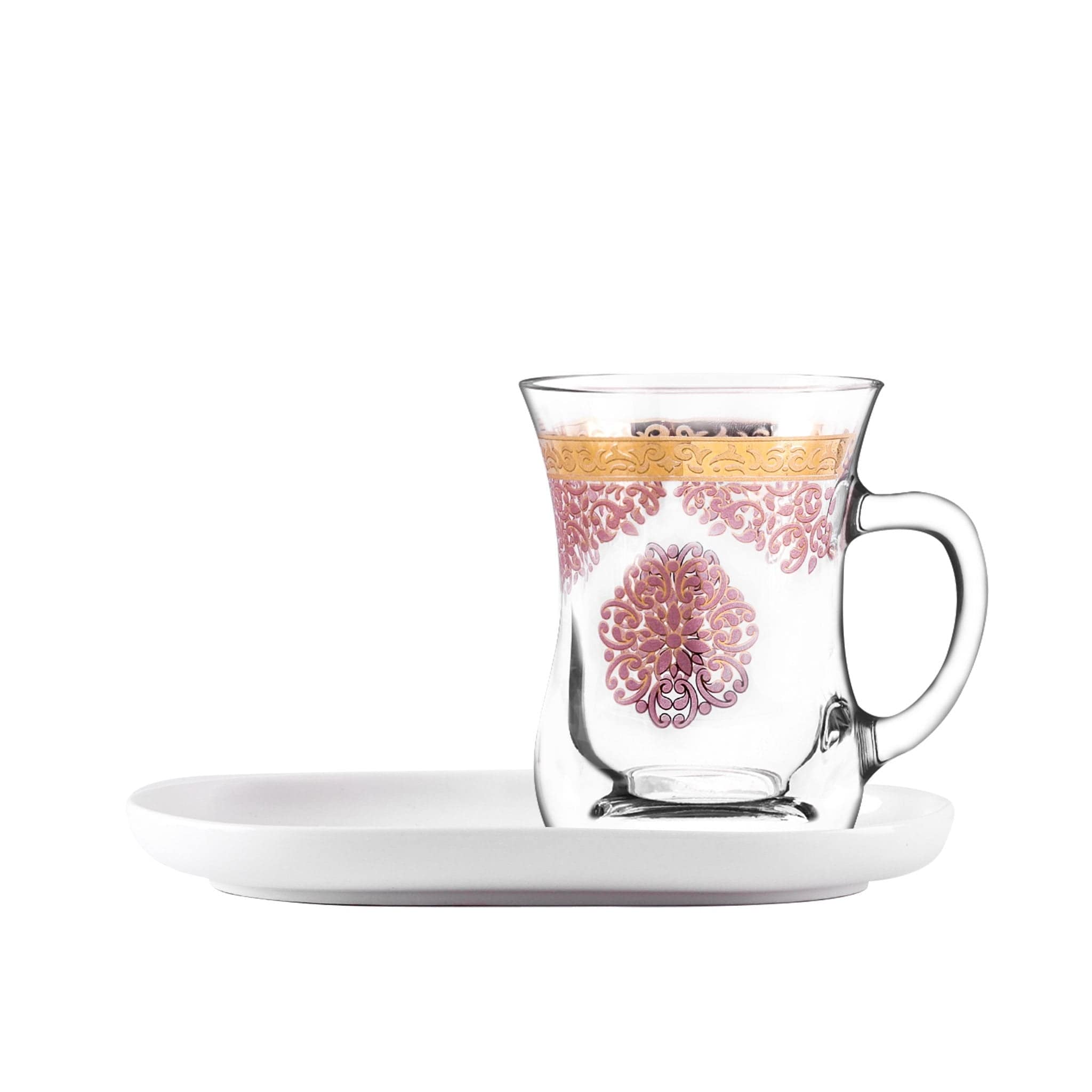 مجموعة ديملاج سيلينا من قطعتين من الأكواب والصحون (ذهبي ووردي)