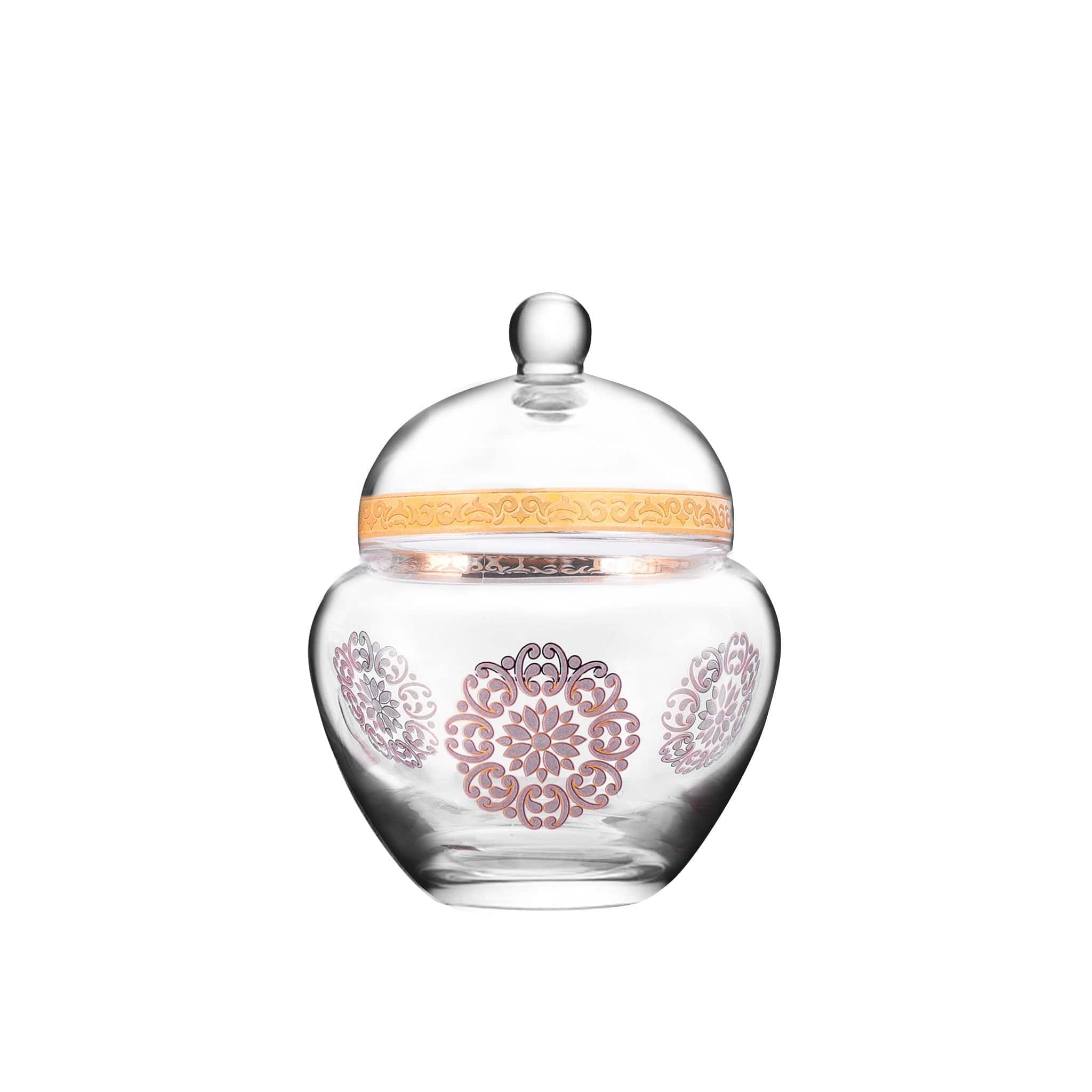 وعاء تقديم سيلينا من ديملاج مع غطاء (ذهبي ووردي)