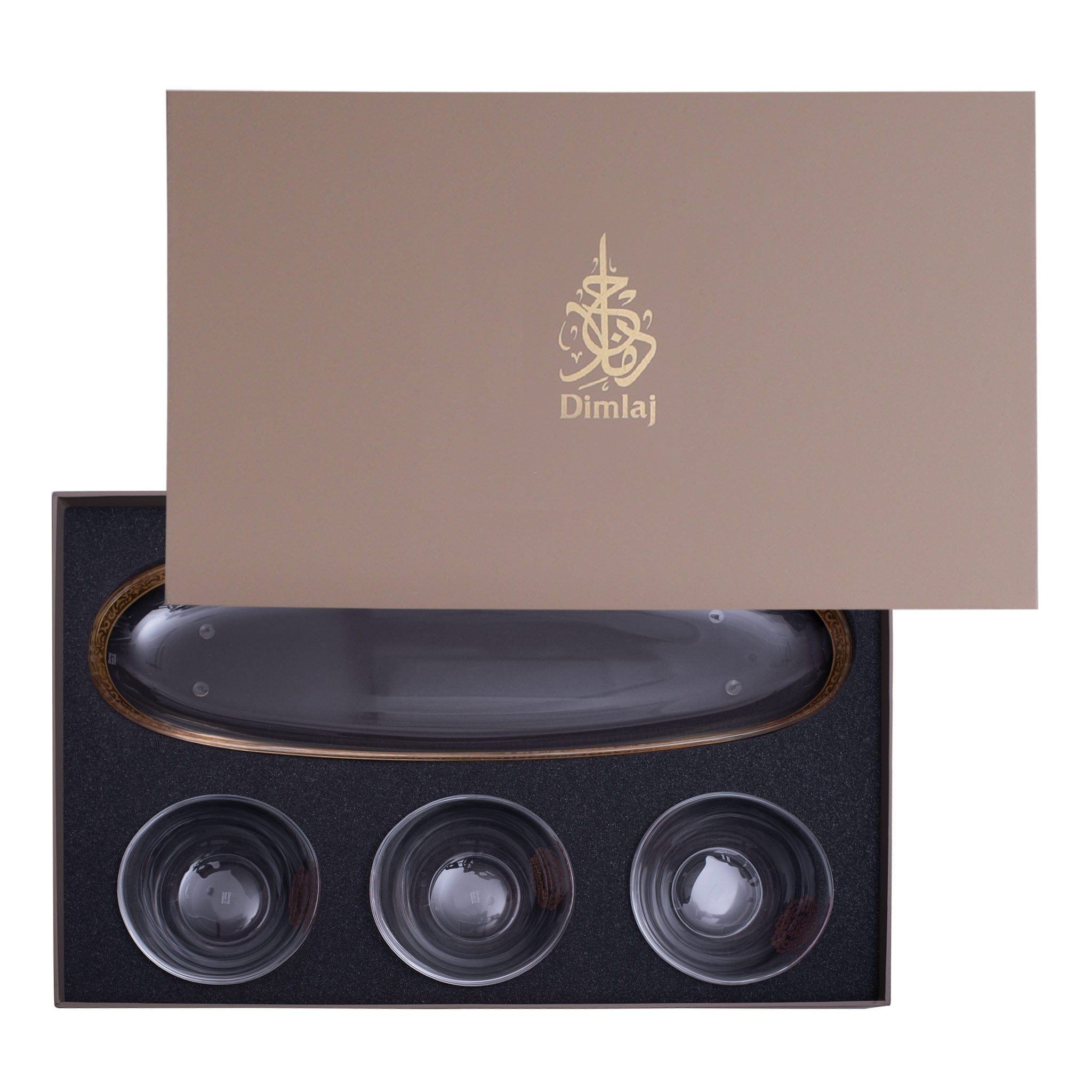 مجموعة ديملاج سيلينا من 4 قطع أوعية تقديم (ذهبي ووردي)
